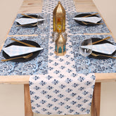 Handmade Blue Table Runner for Farmhouse