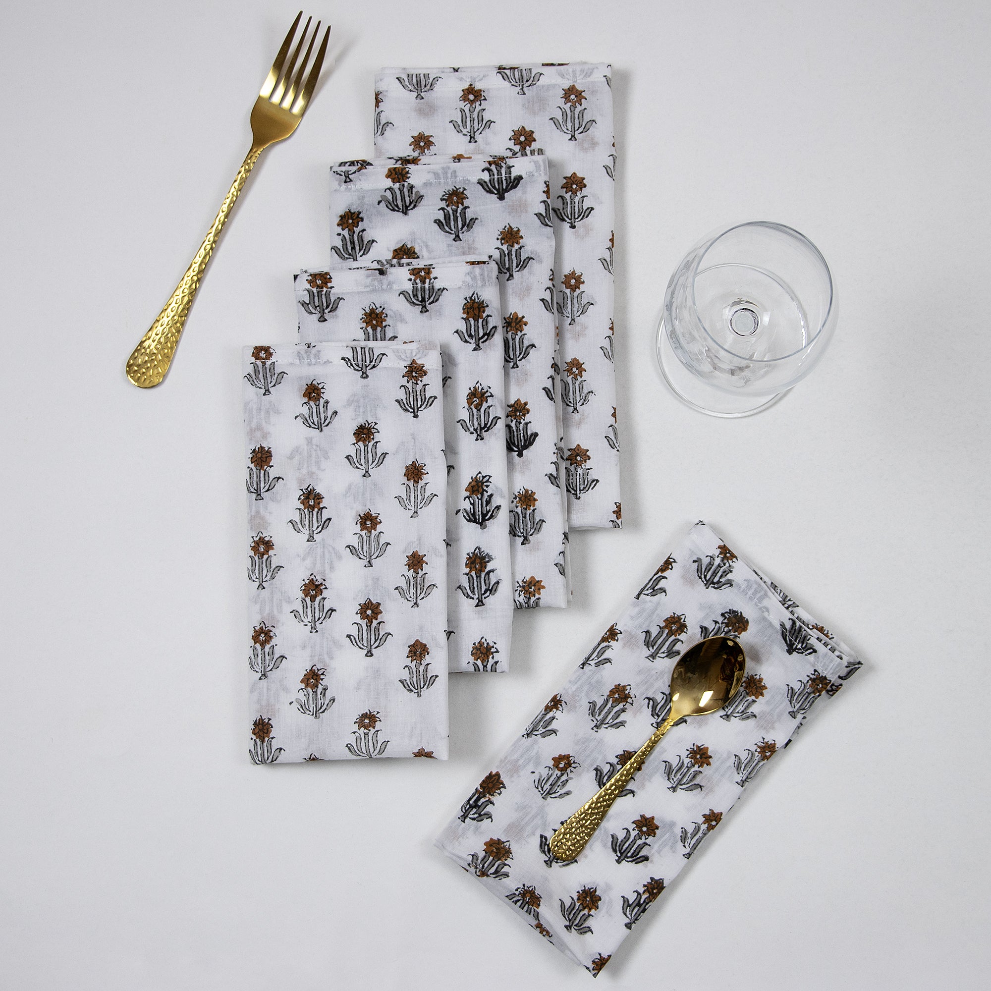 Handmade Cotton Red Booti Cotton Napkin