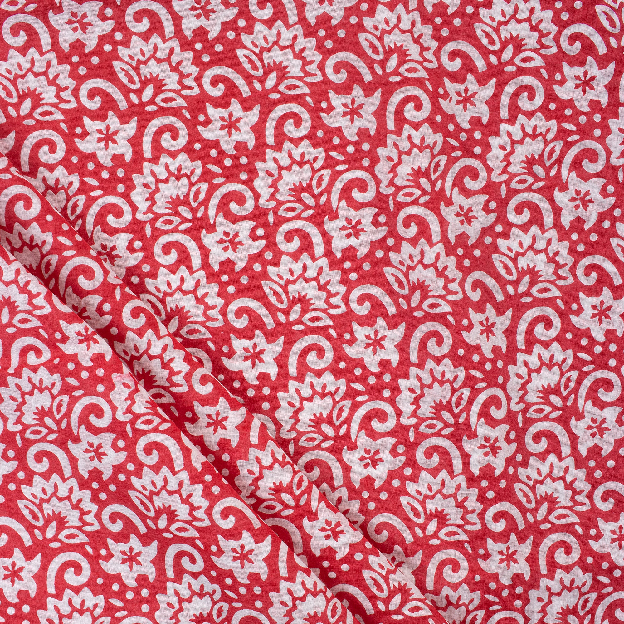 Handmade Floral Print Cotton Fabric Yard