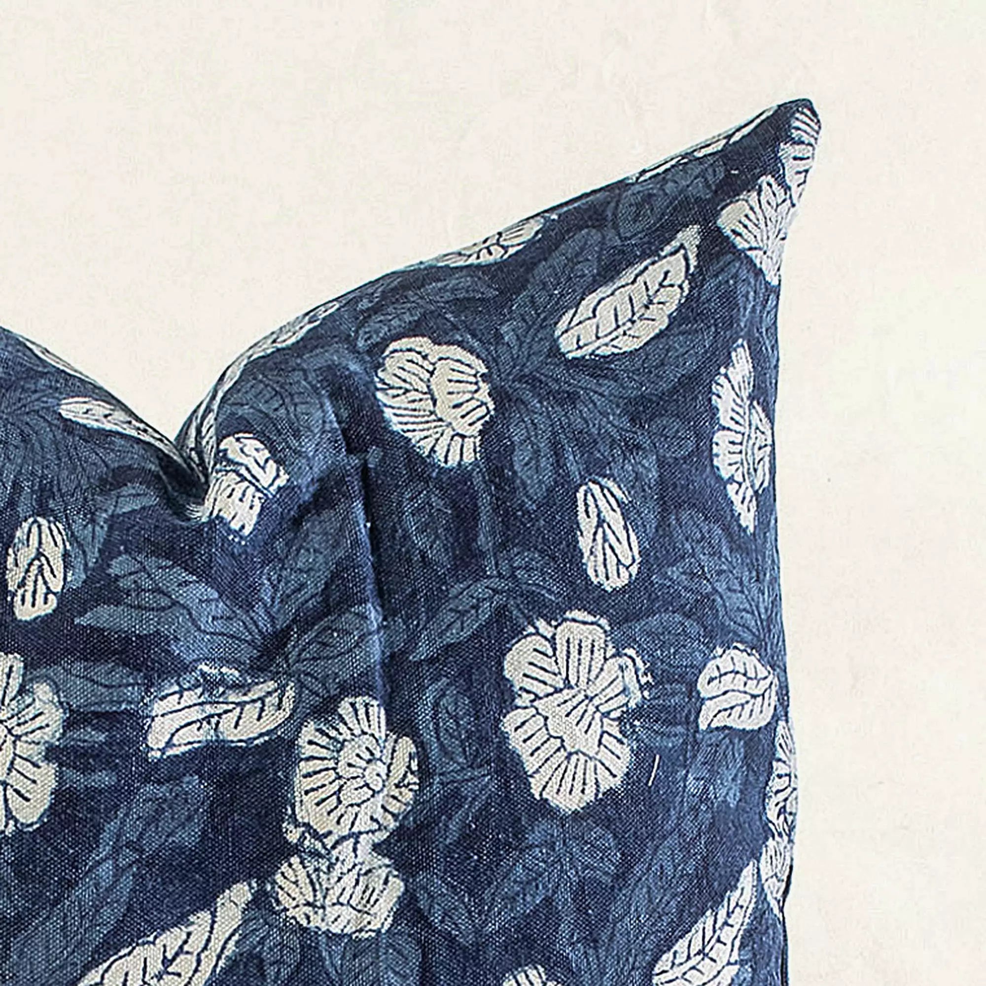 Handmade Floral Printed Cotton Canvas Cushion Cover