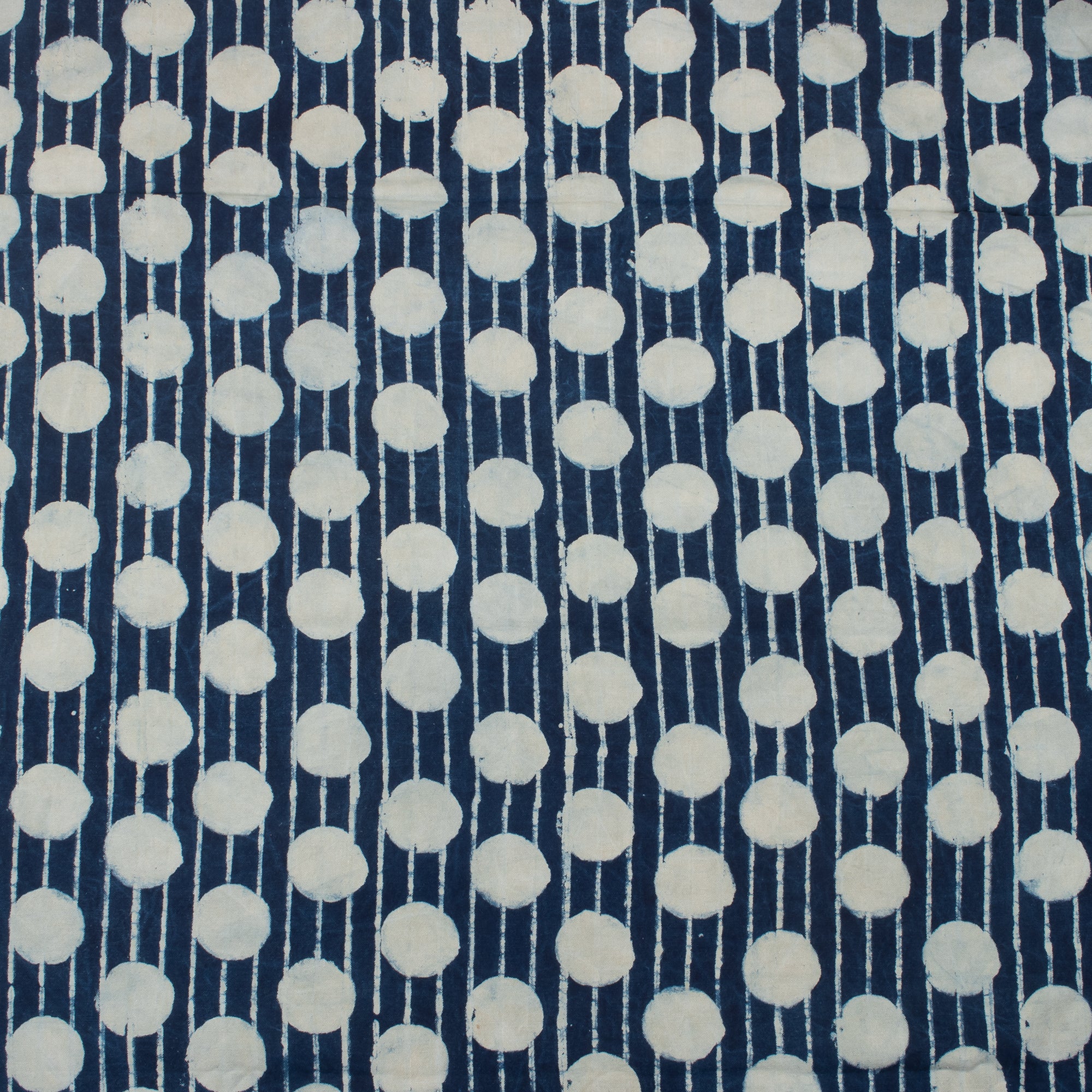 Handmade Indigo Blue Printed Canvas Fabric