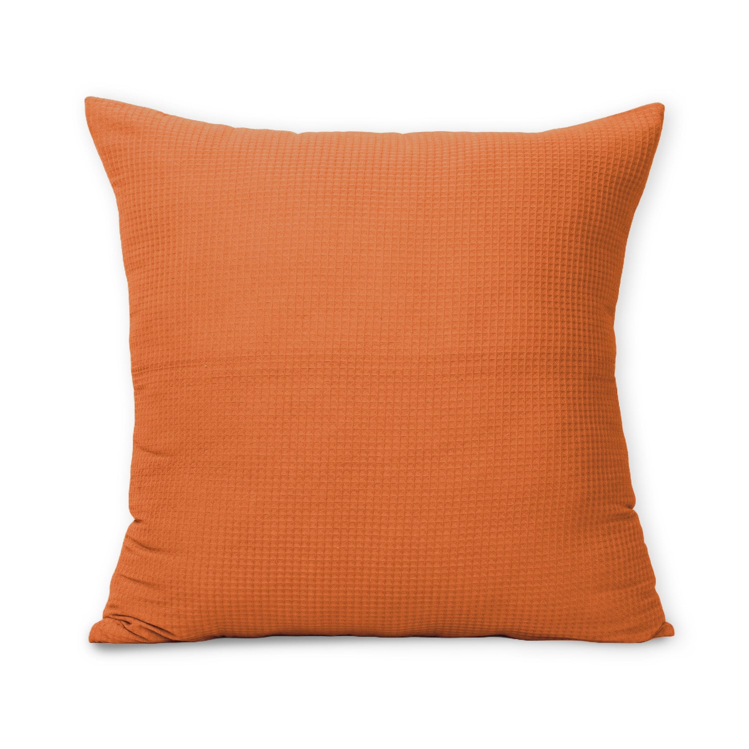 Handmade Orange Cotton Waffle Couch Cushion Cover