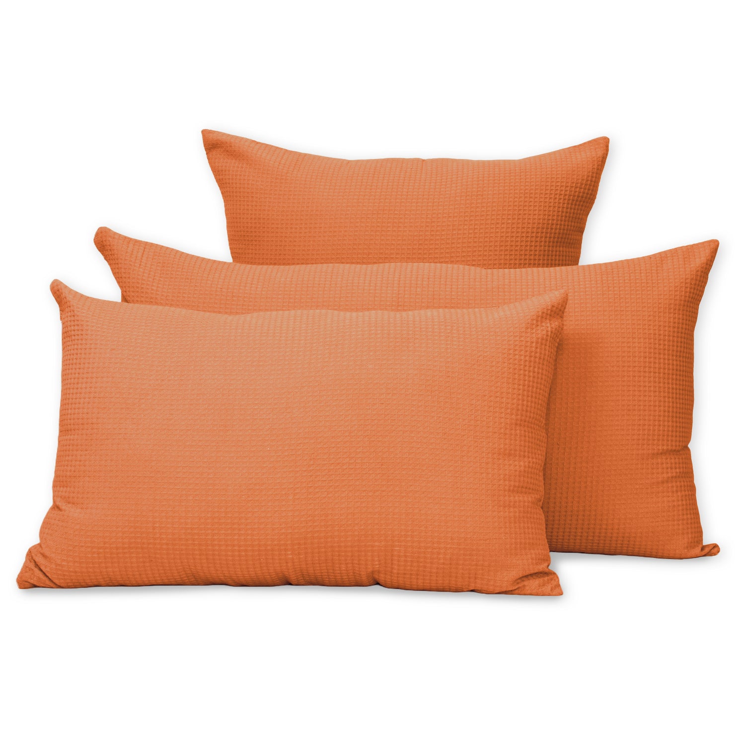 Handmade Orange Cotton Waffle Couch Cushion Cover