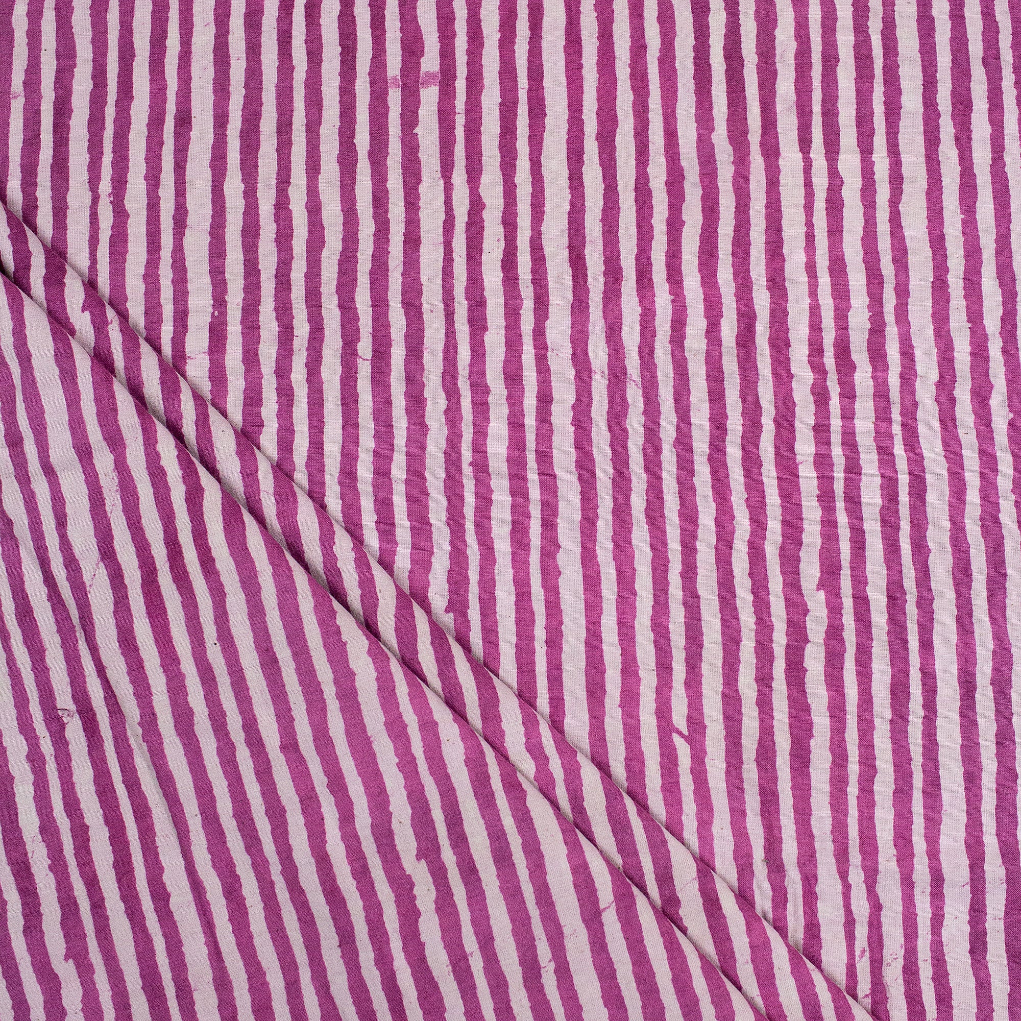 Handmade Pink Stripes Cotton Dabu Fabric
