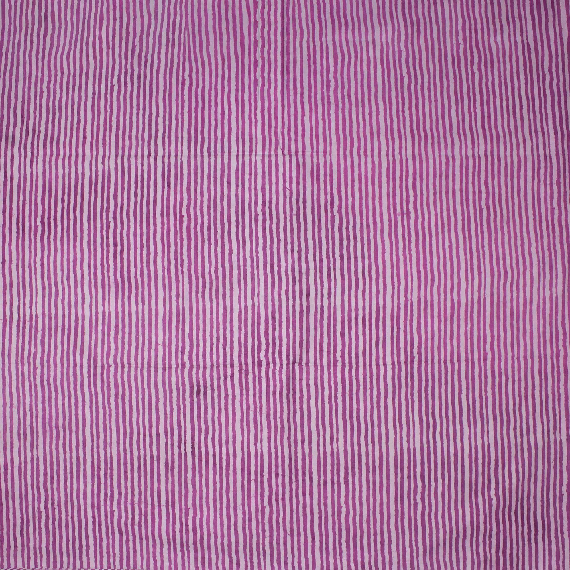 Handmade Pink Stripes Cotton Dabu Fabric