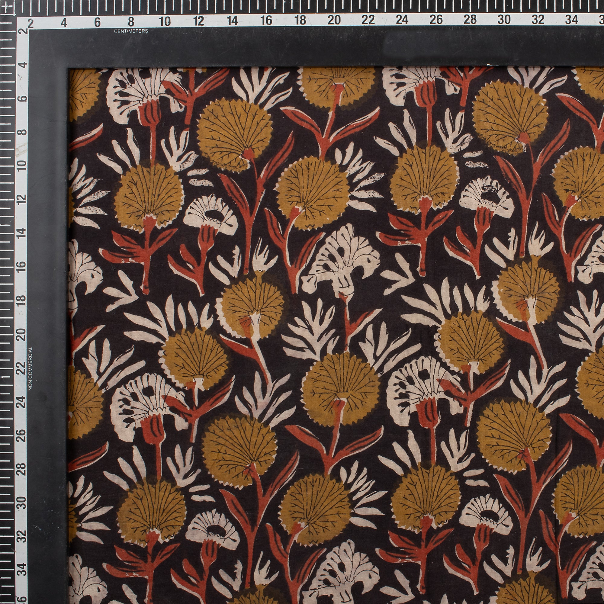 Handmade Red Floral Bagru Print Cotton Running Fabric