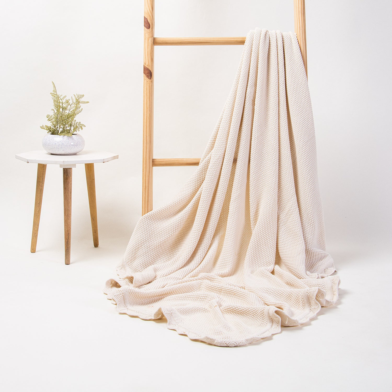 Handmade Soft Cotton Knitted Boho Throw Blanket