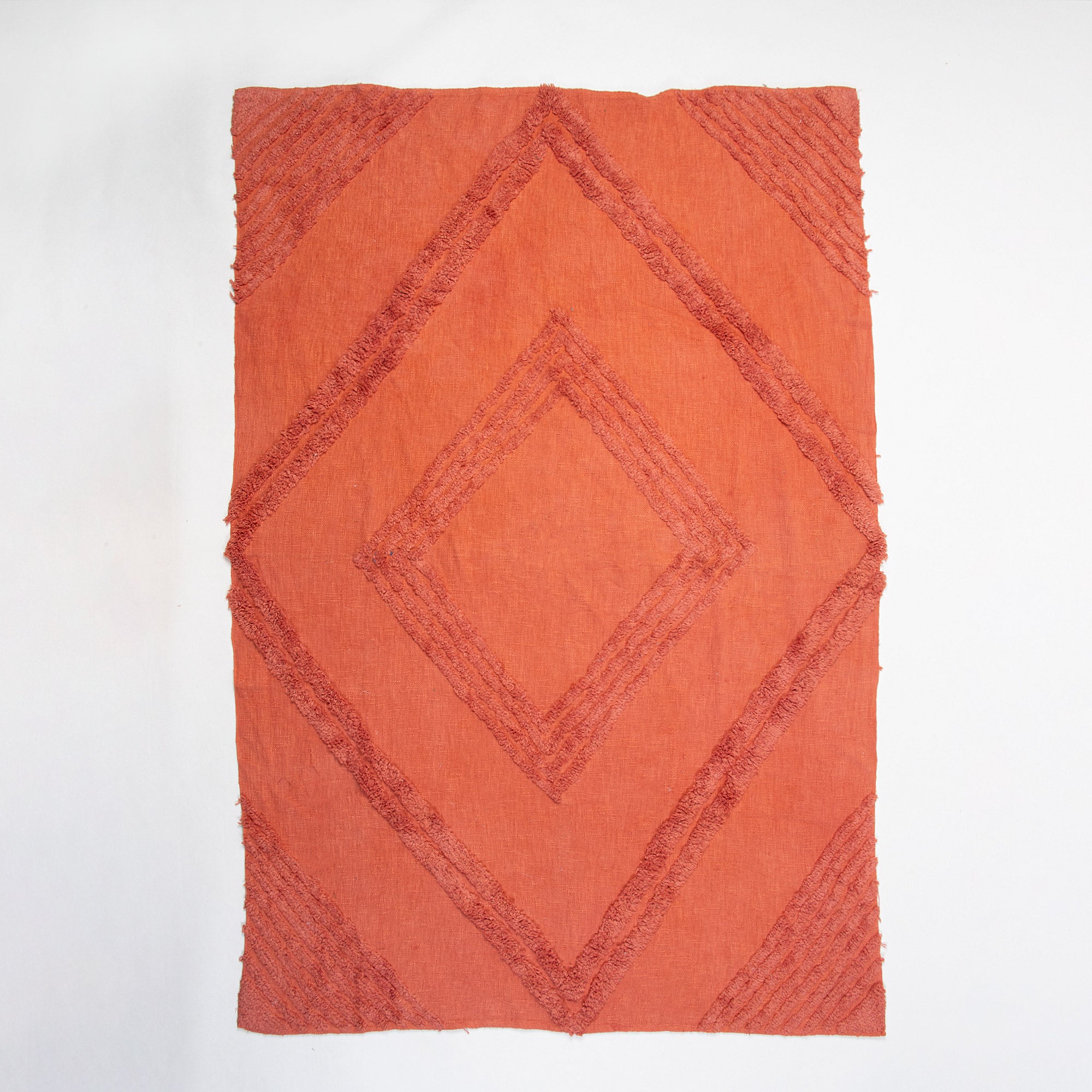 Handmade Solid Orange Cotton Couch Throw Blanket