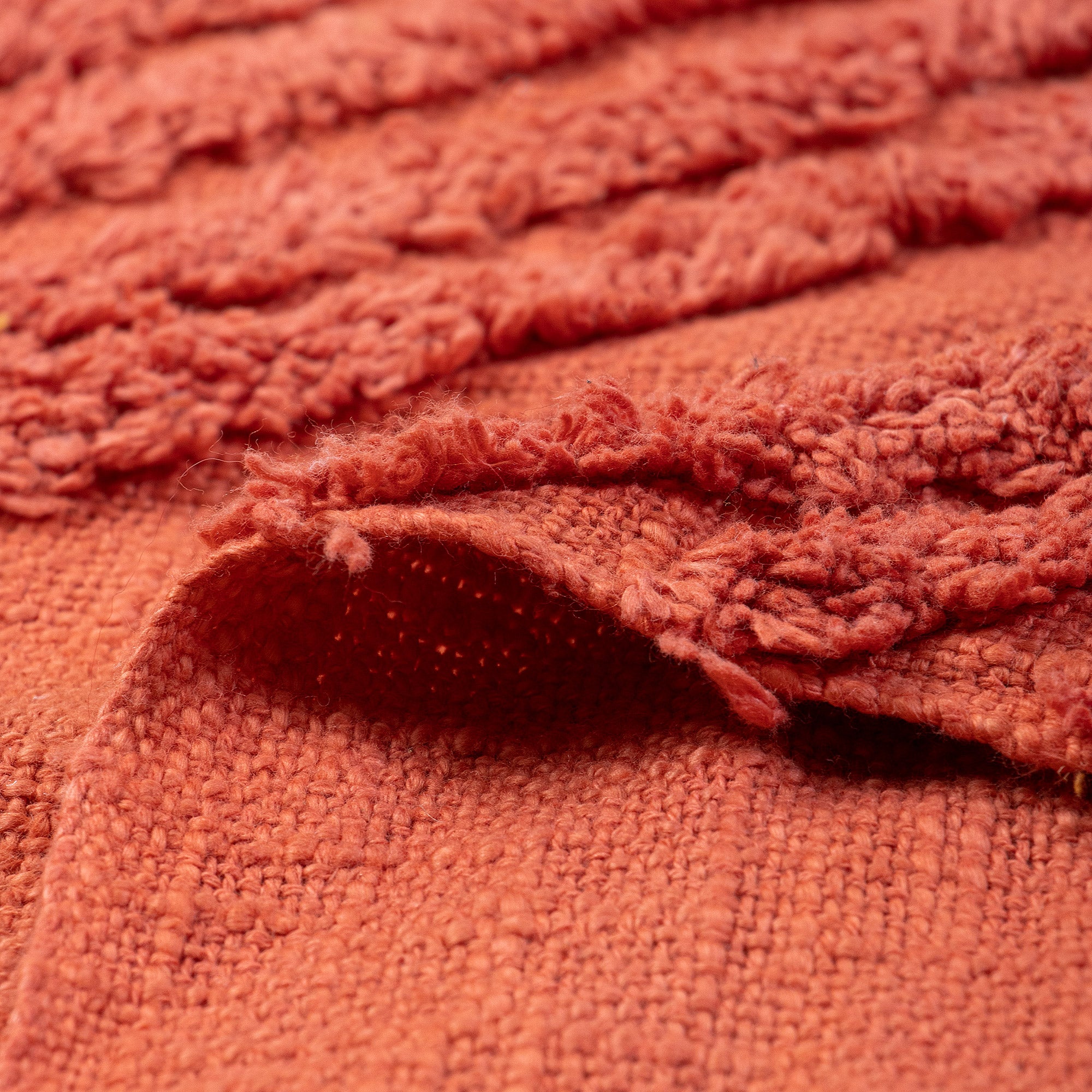 Handmade Solid Orange Cotton Couch Throw Blanket