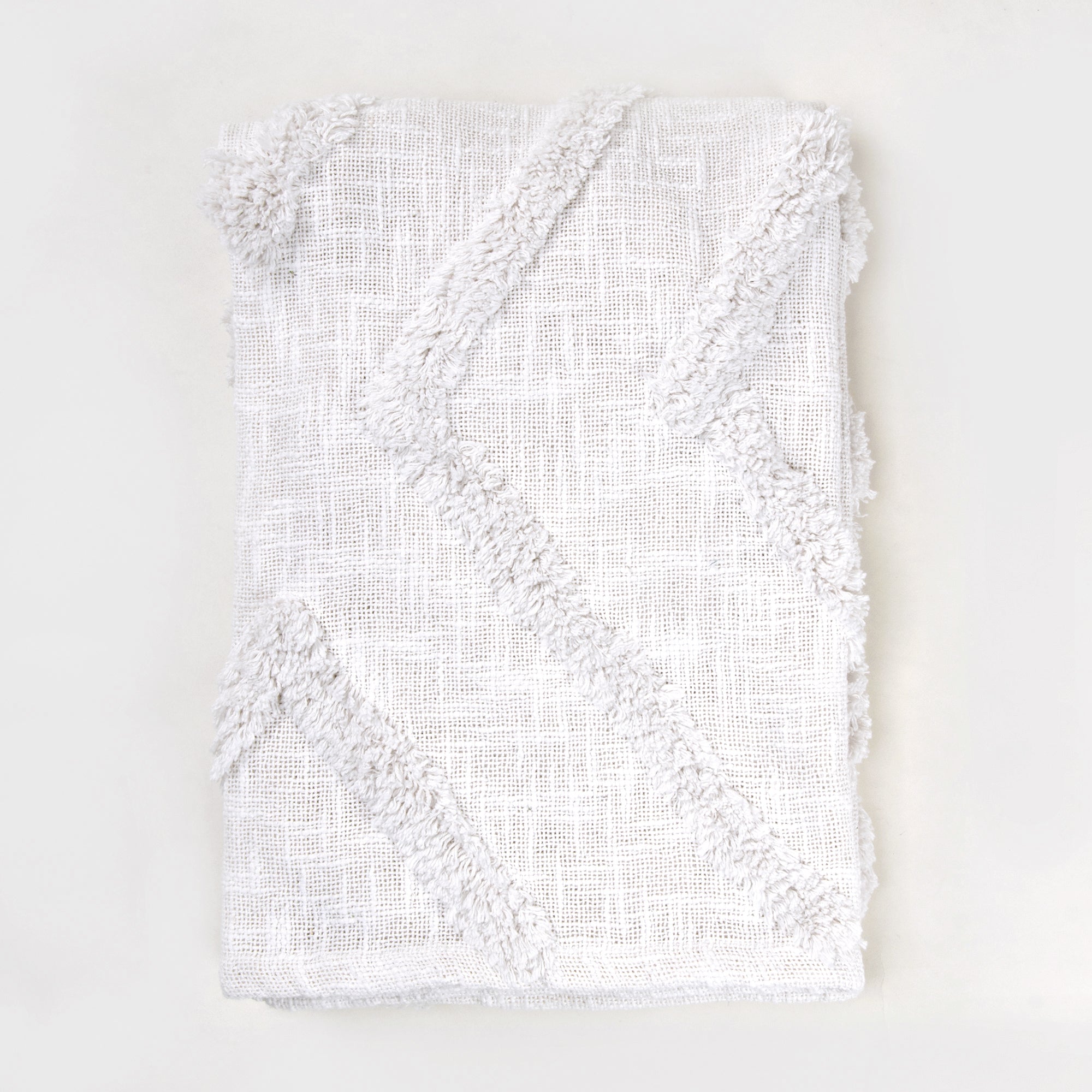 Handmade Solid White Cotton Soft Throw Blanket