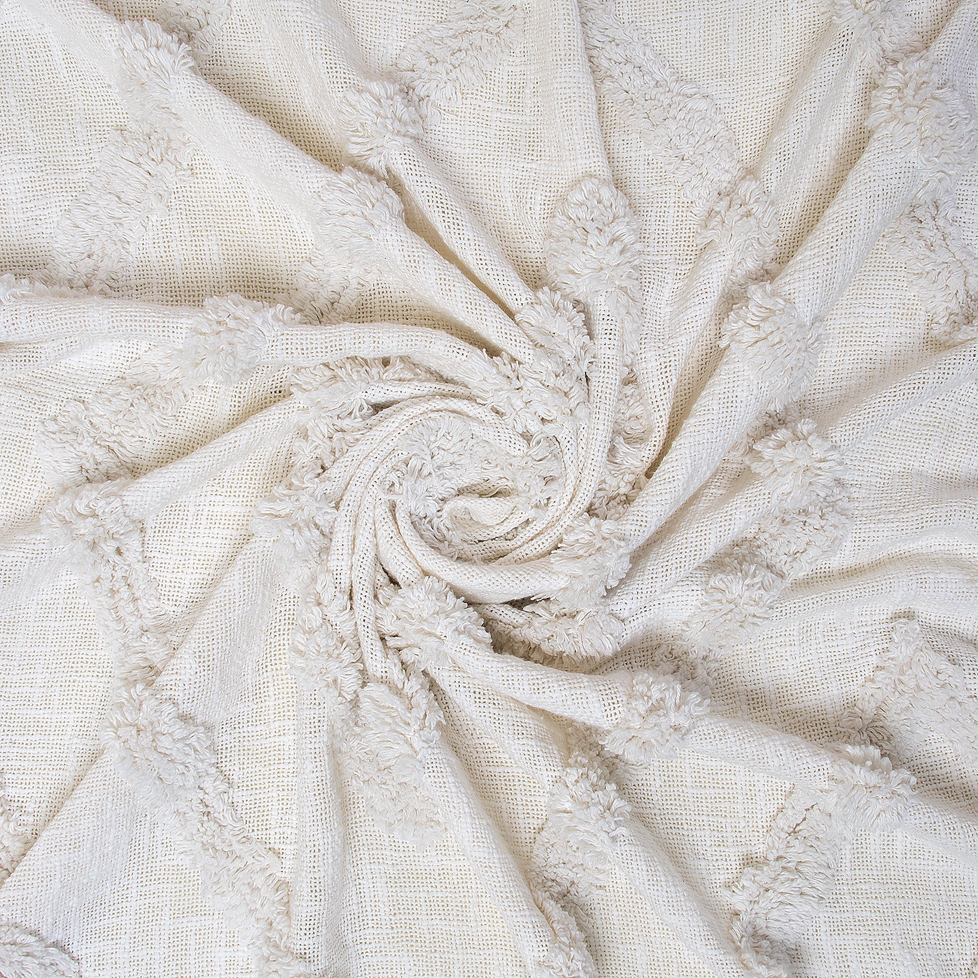 Handmade Solid White Cotton Soft Throw Blanket