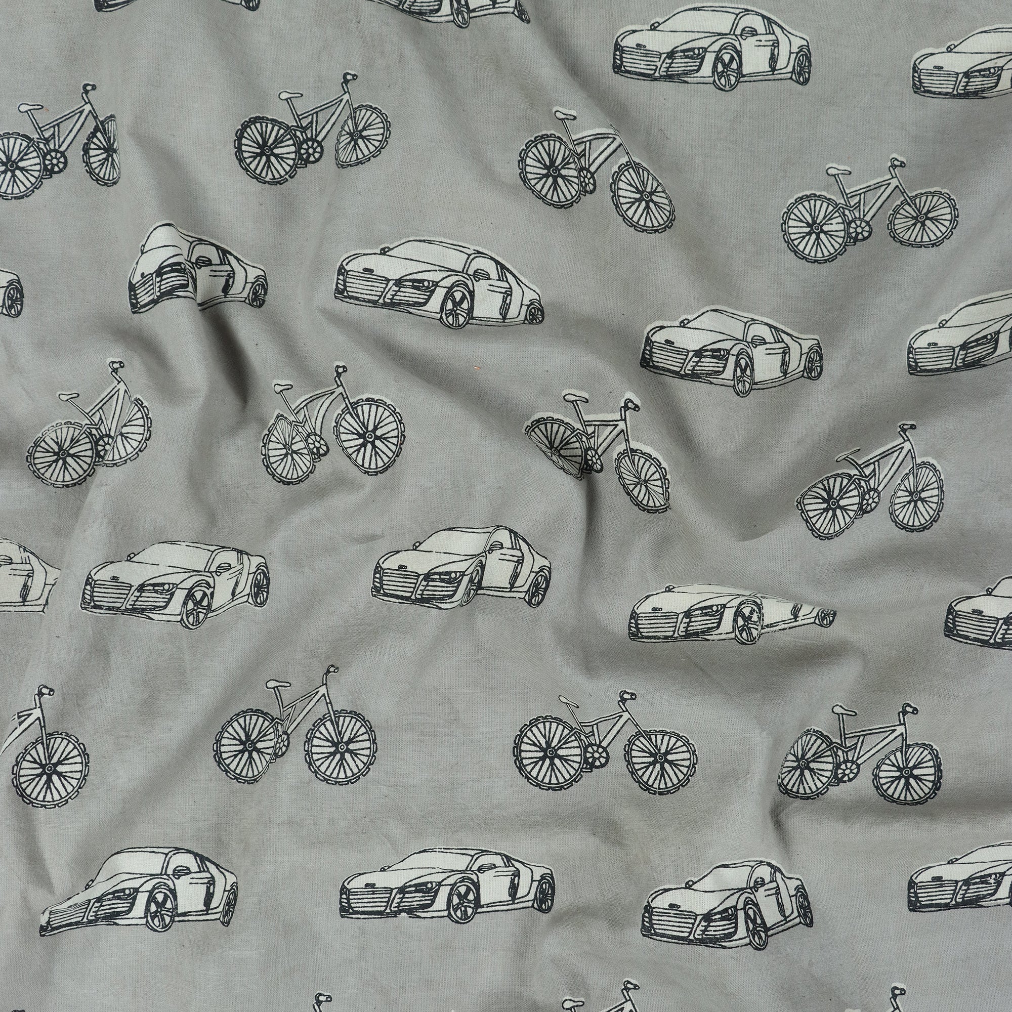 Handmade Vehicle Print Kashish Cotton Fabric