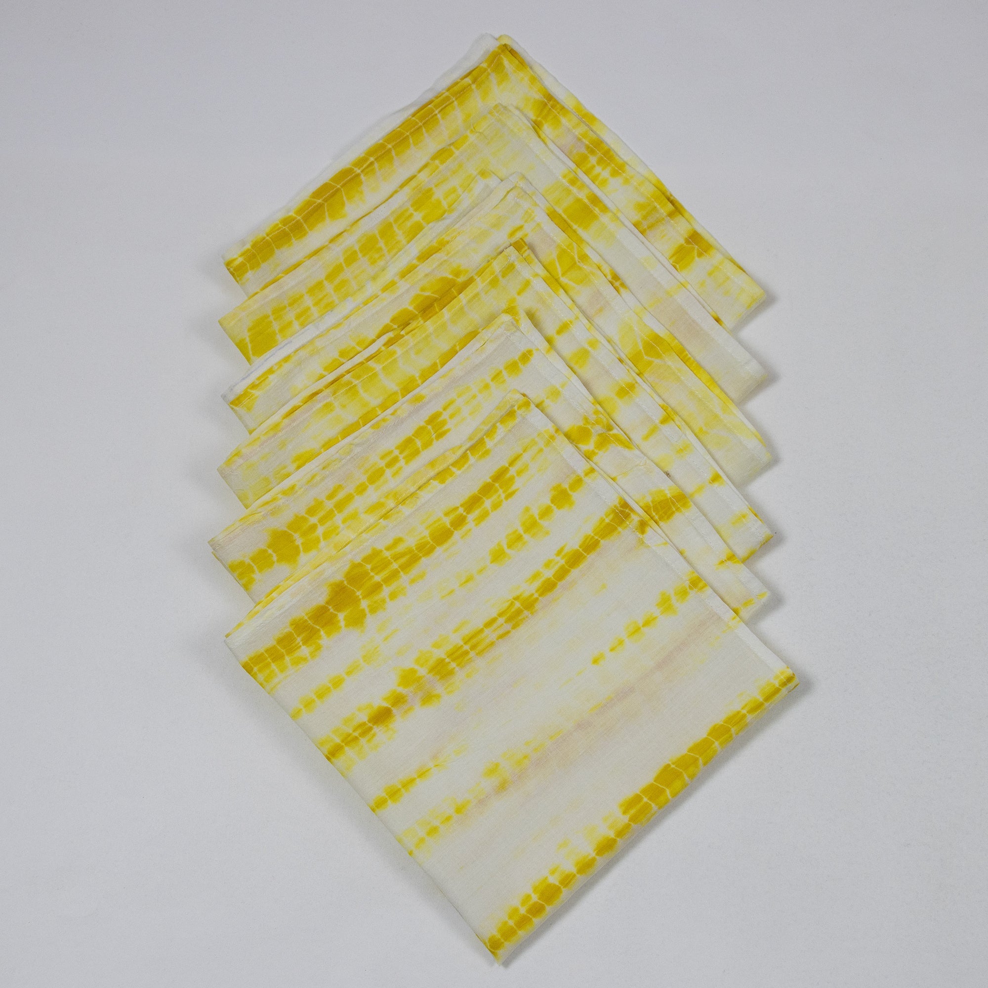 Home Decor Yellow Tie Dye Cotton Napkins