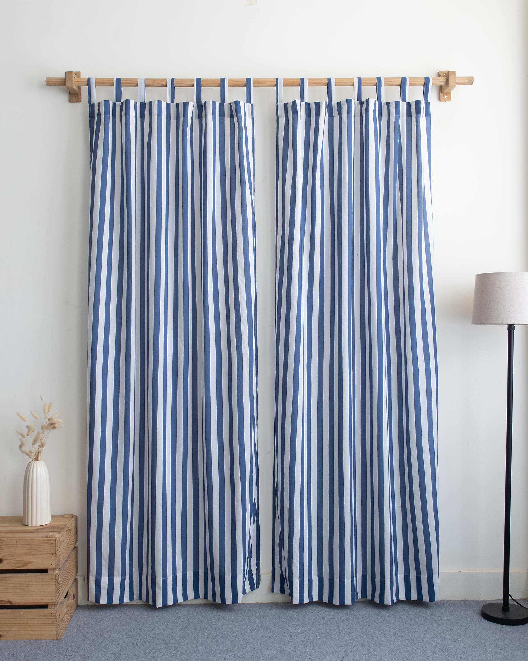 India Online Handcrafted Striped Printed Cotton Curtains