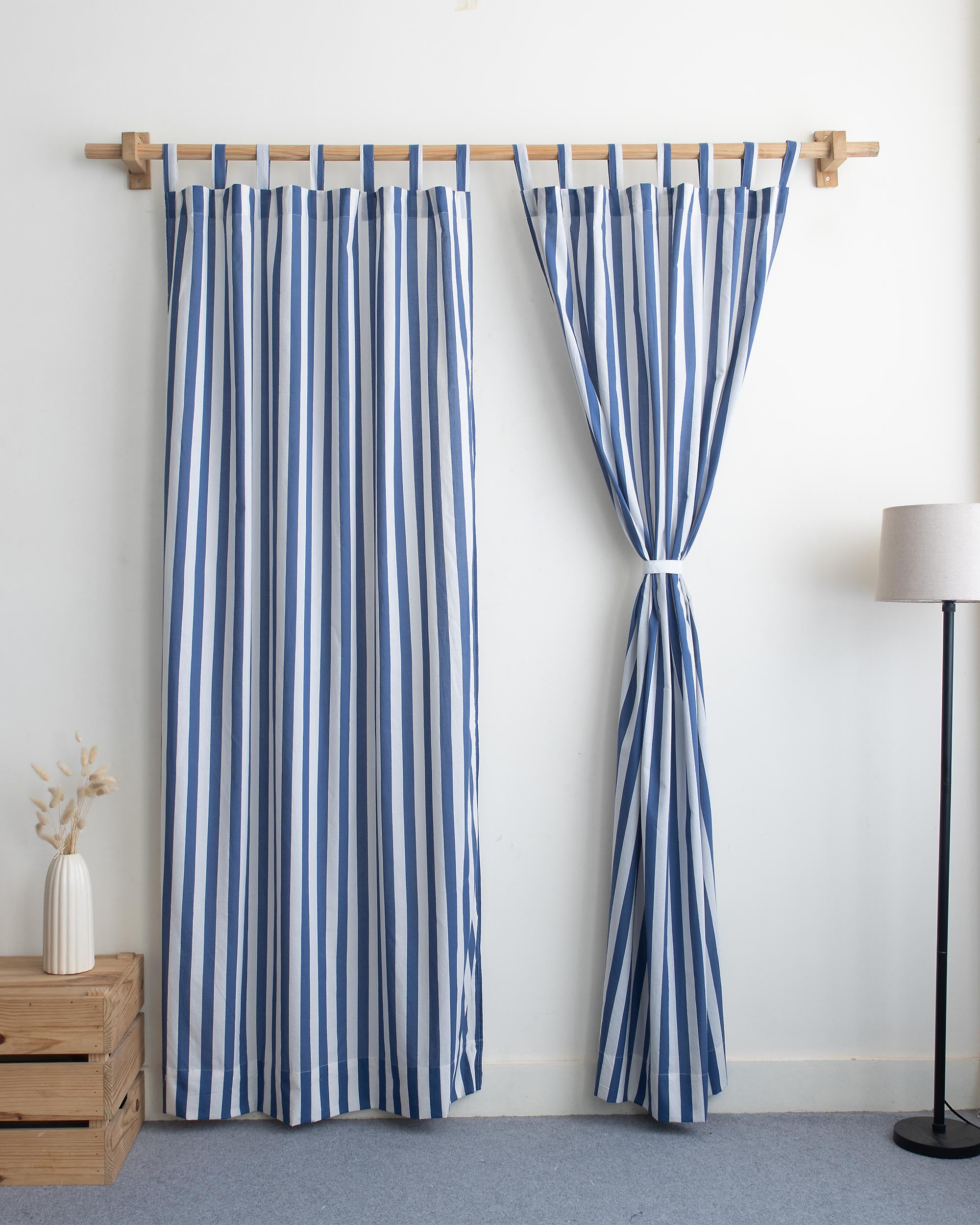 India Online Handcrafted Striped Printed Cotton Curtains