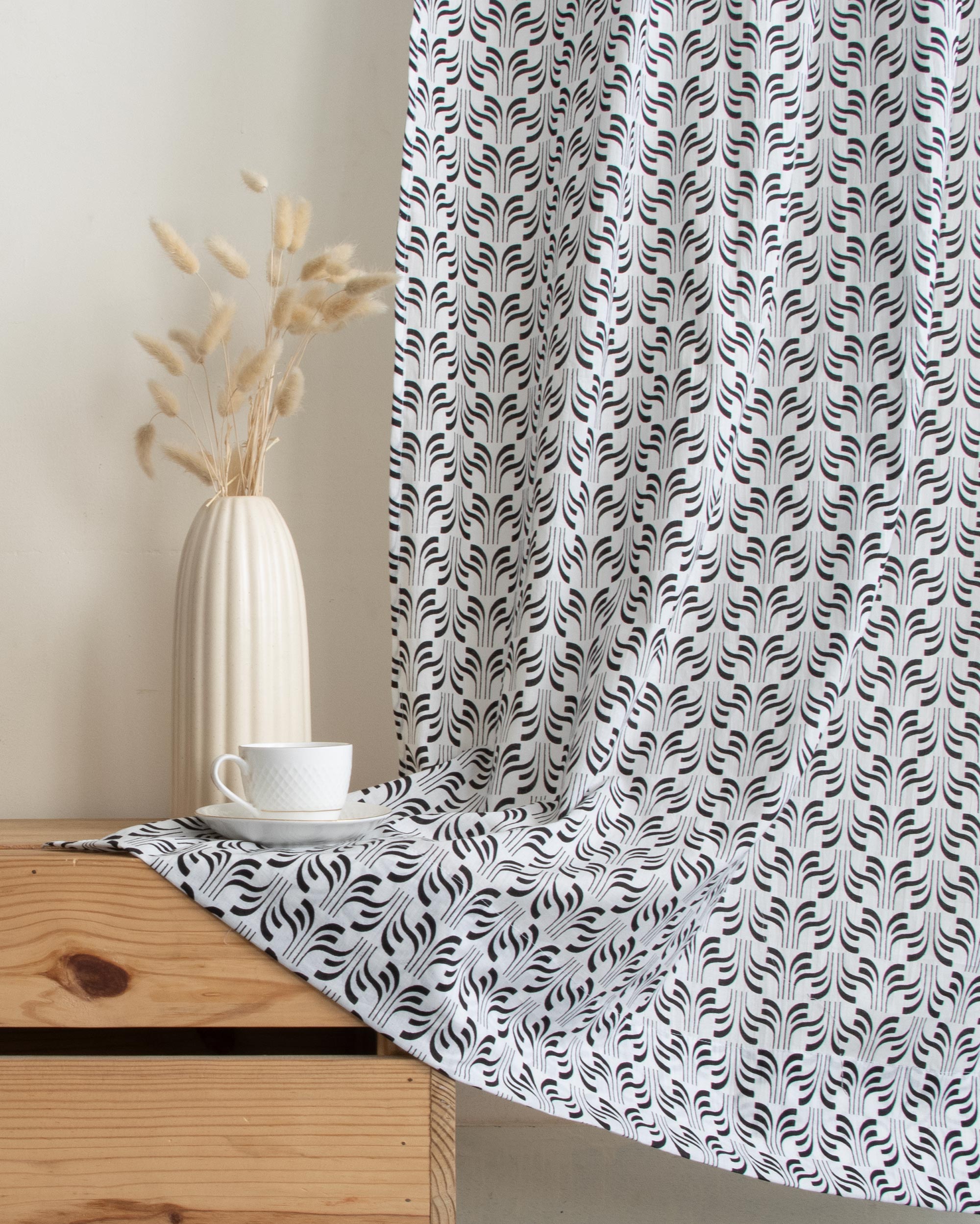 India Organic Cotton Block Printed Curtains for Home Decor