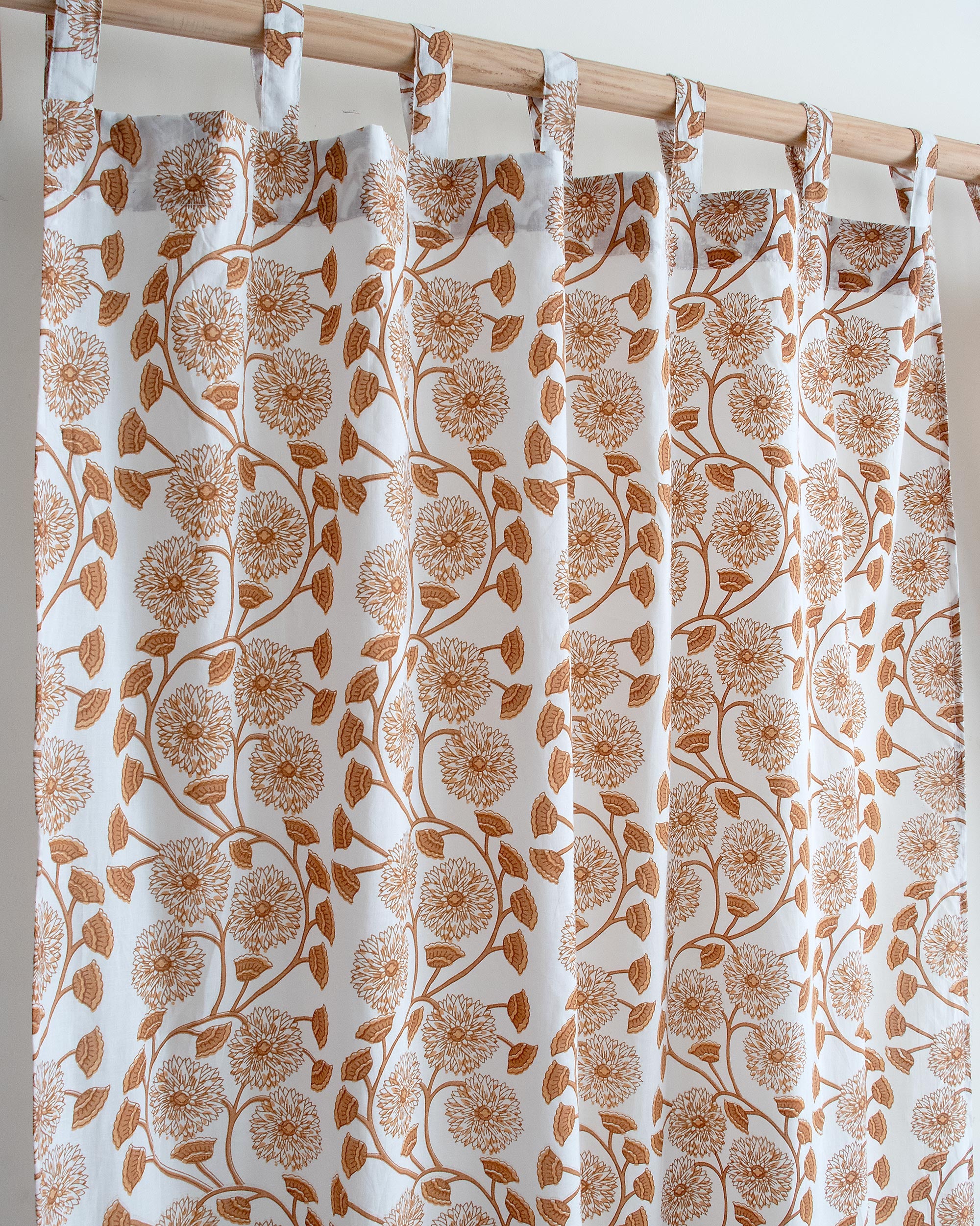 Indian Block Printed Cotton Curtains for Dining Room
