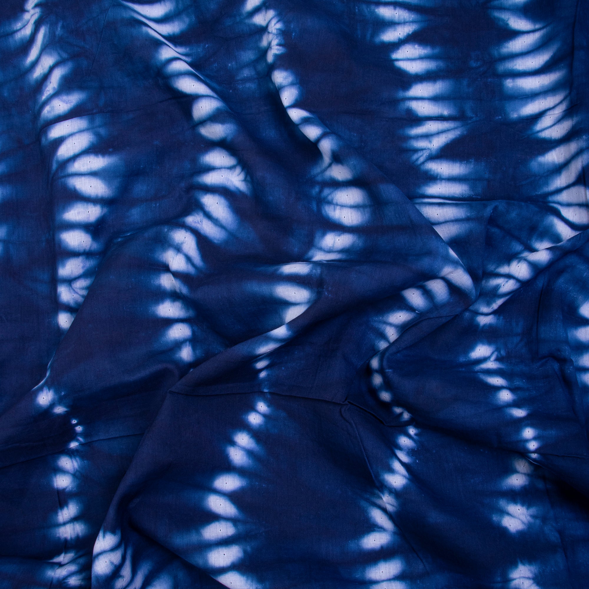 Indian Blue Tie Dye Cotton Shibori Fabric