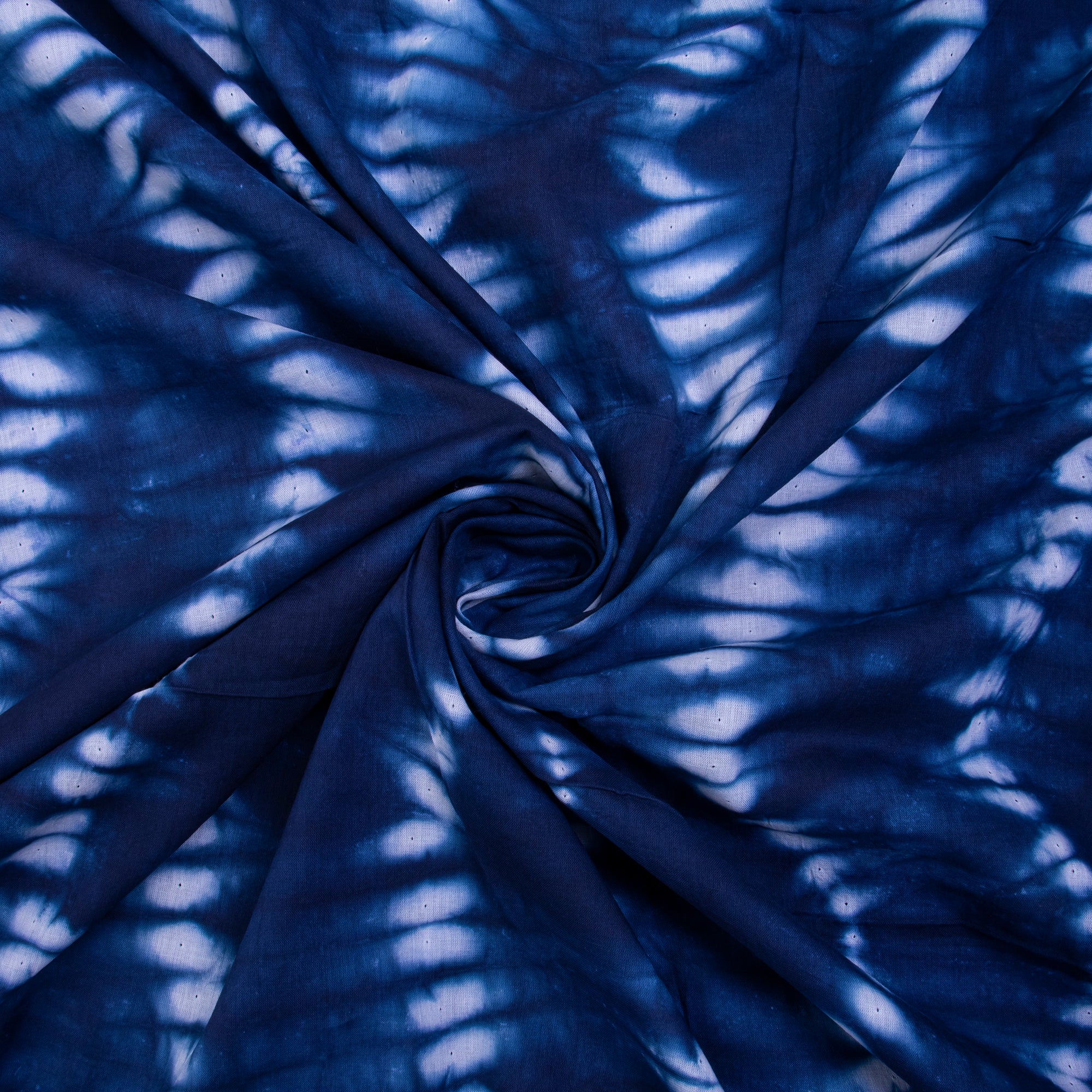 Indian Blue Tie Dye Cotton Shibori FabricIndian Blue Tie Dye Cotton Shibori Fabric