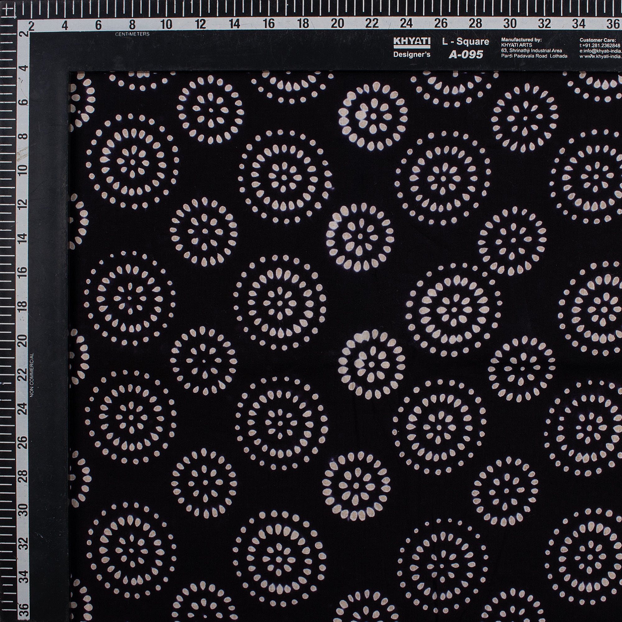 Indian Cotton Hand Block Organic Cotton Fabric Black and White