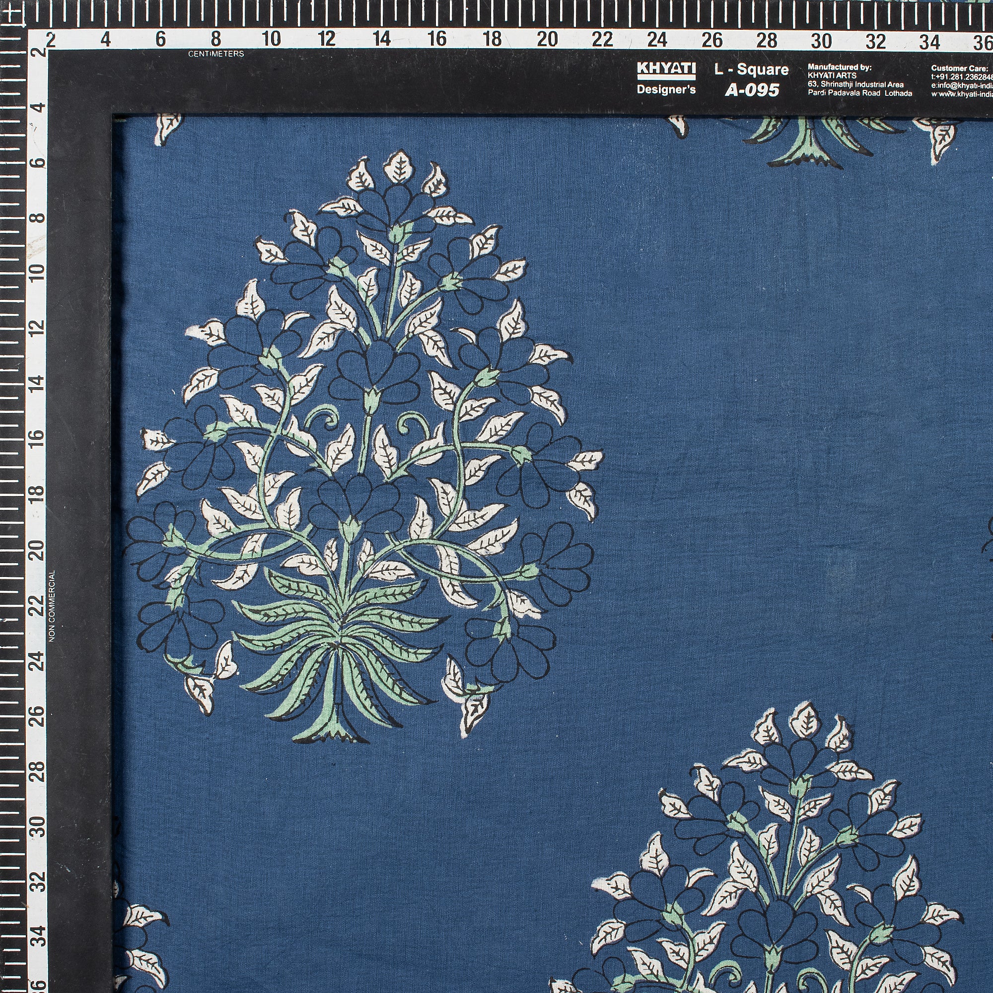 Indian Hand Block Boota Printed Discharge Fabric