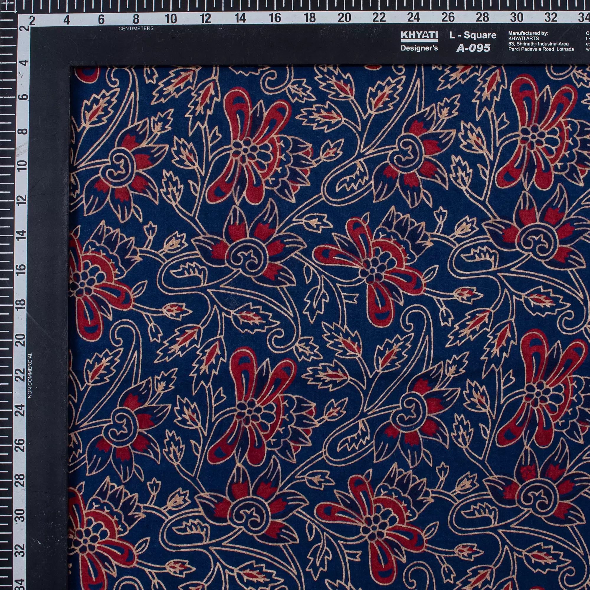 Indian Hand Block Printed Ajrakh Dress Fabric