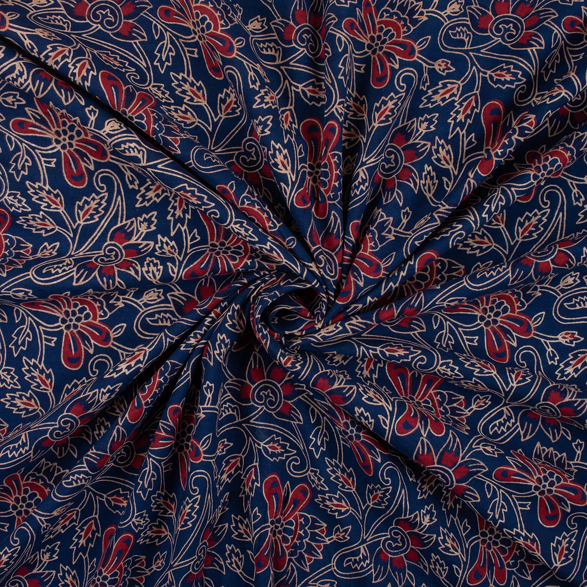 Indian Hand Block Printed Ajrakh Dress Fabric