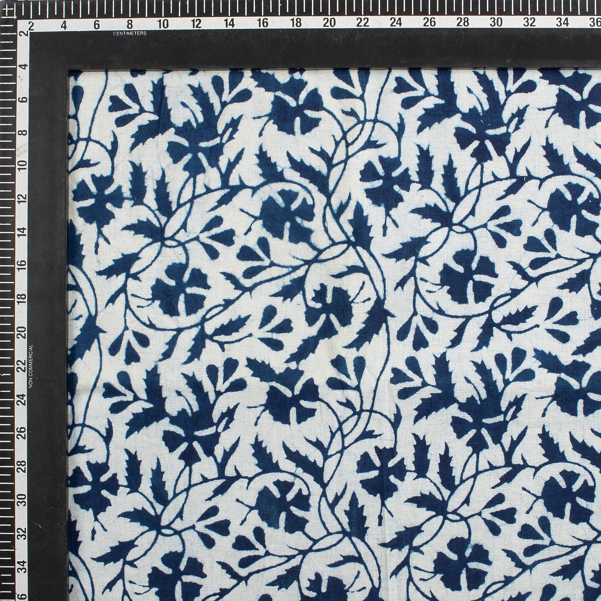 Indian Hand Block Printed Cotton Indigo Running Fabric