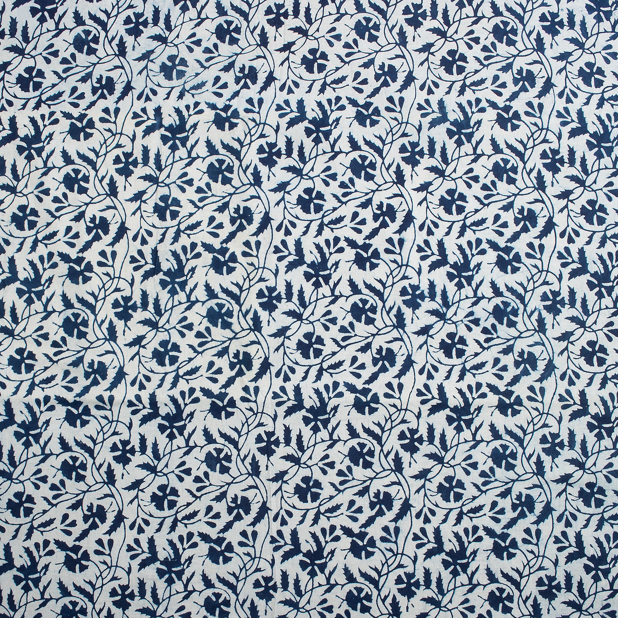 Indian Hand Block Printed Cotton Indigo Running Fabric