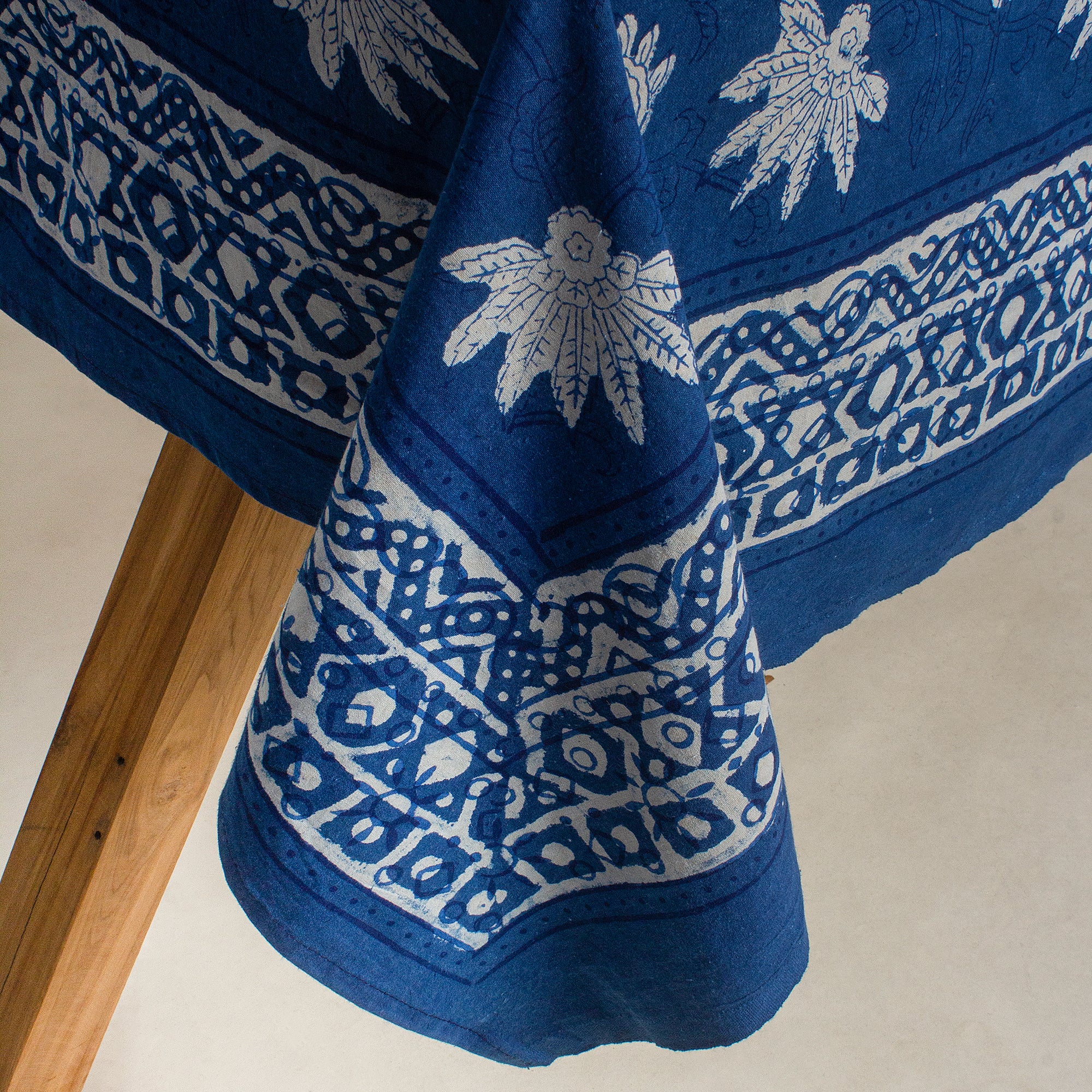 Indian Hand Block Printed Floral Dining Cotton Table Cloth