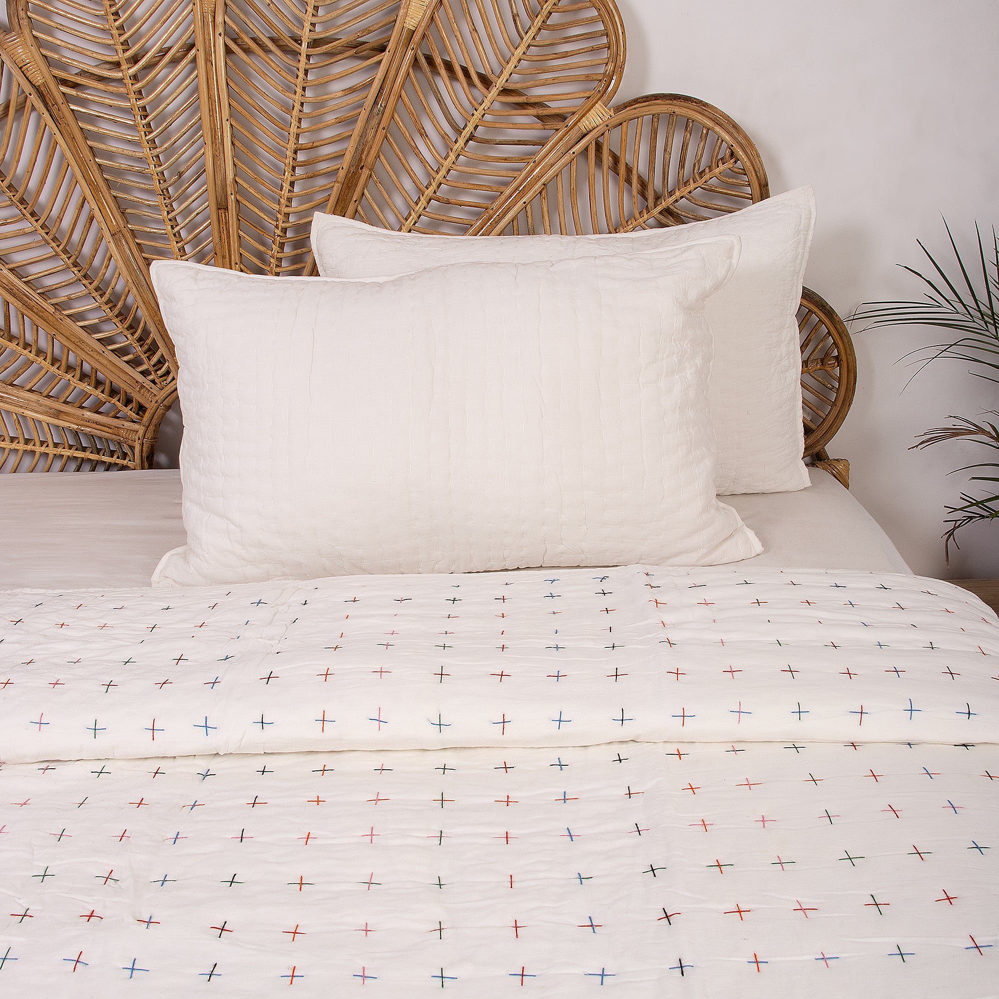Indian Handmade Kantha Stitched Quilt Blanket