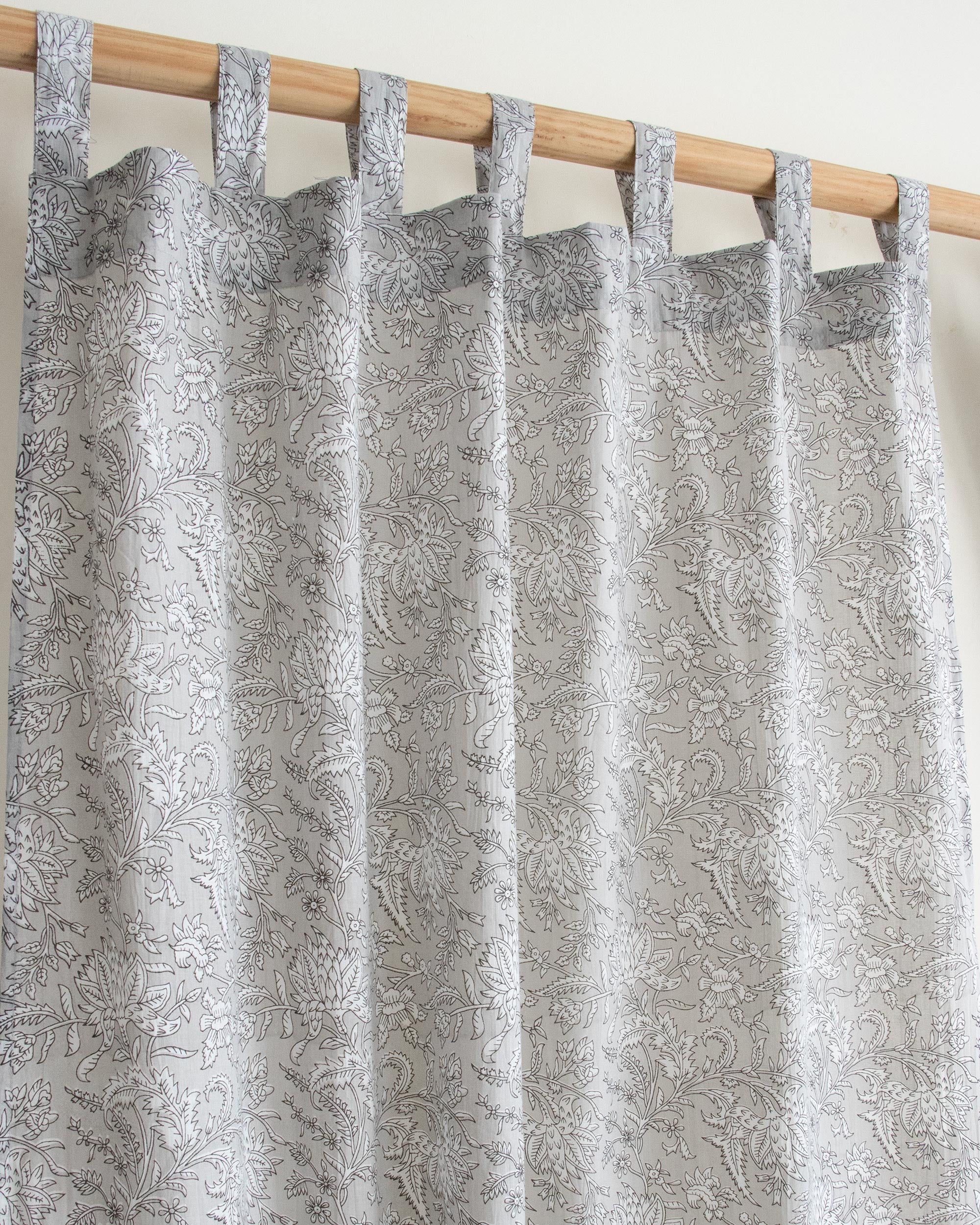 Indian Leaf Block Printed Curtains for living Room