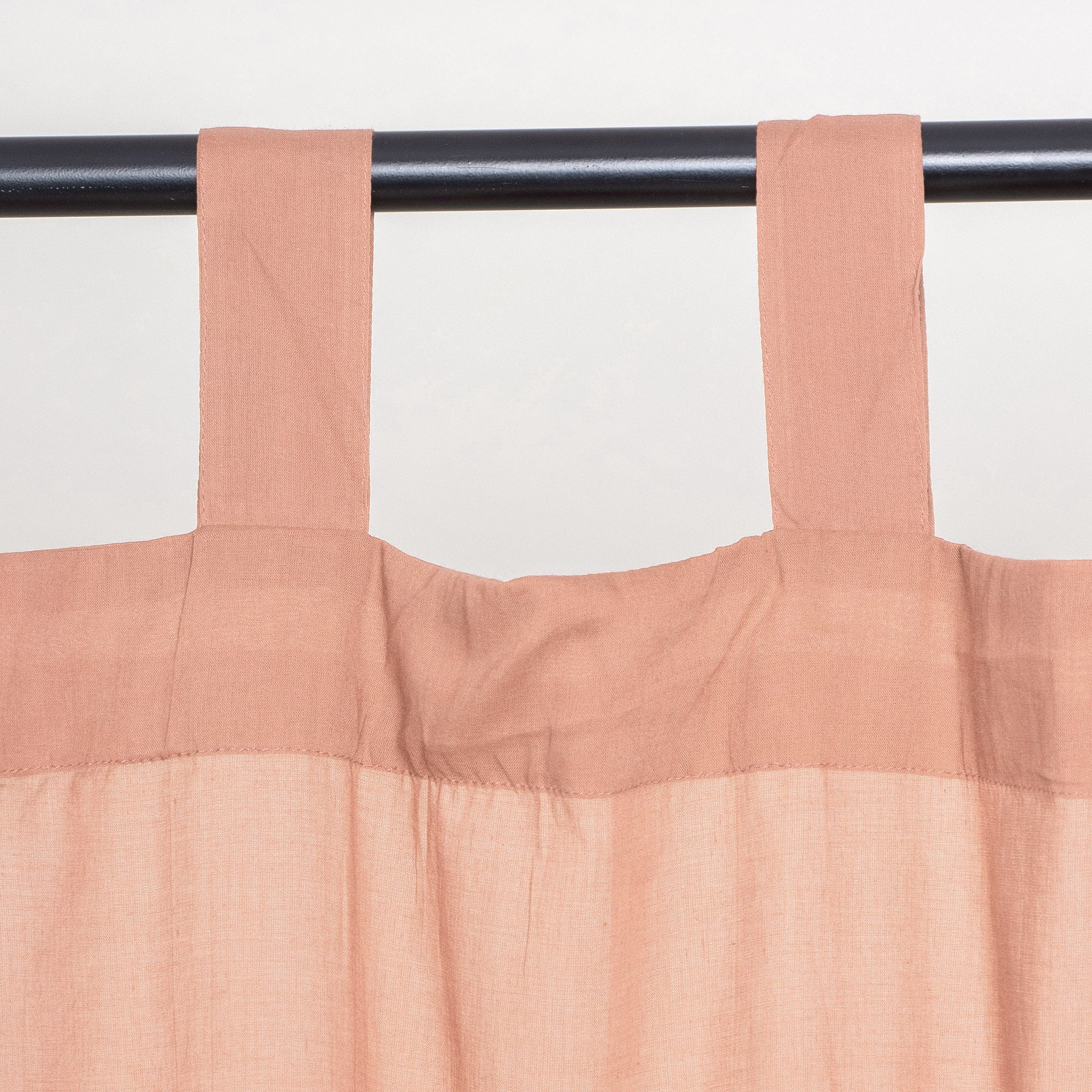 Indian Peach Color Organic Cotton Curtains Set of 2