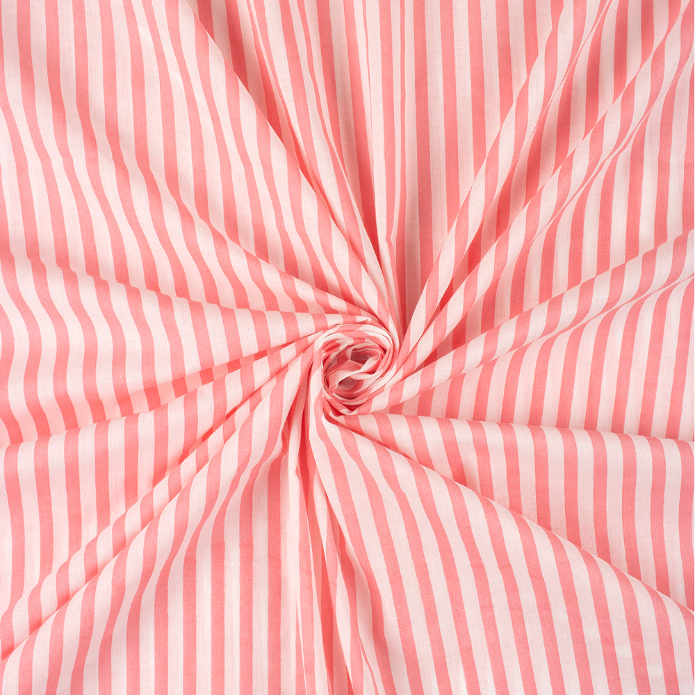 Indian Striped Hand Block Print Cotton Fabric