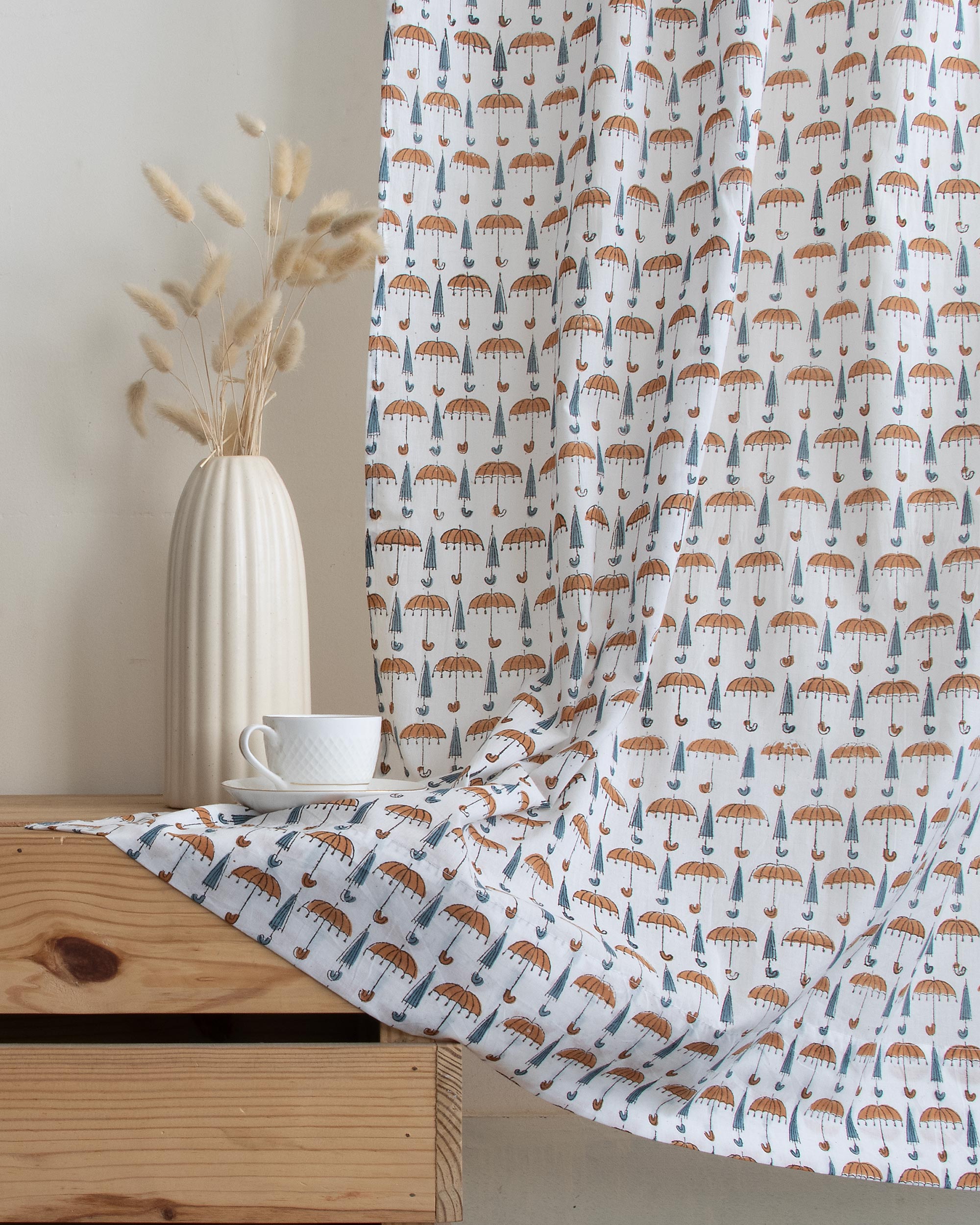 Indian Umbrella Block Printed Premium Quality Curtains