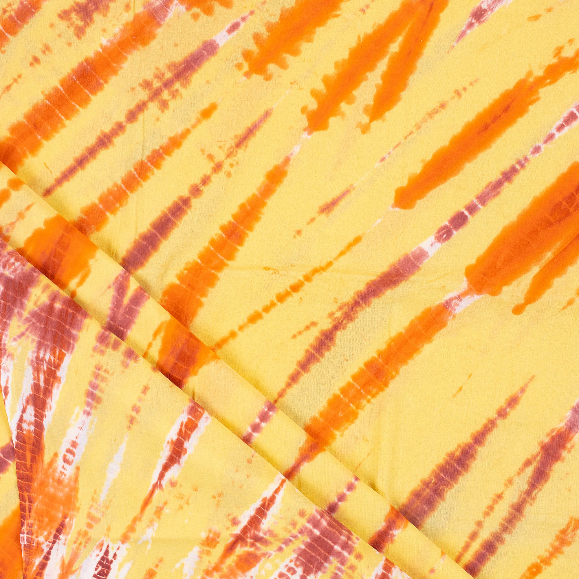 Indian Yellow Tie Dye Cotton Shibori Fabric