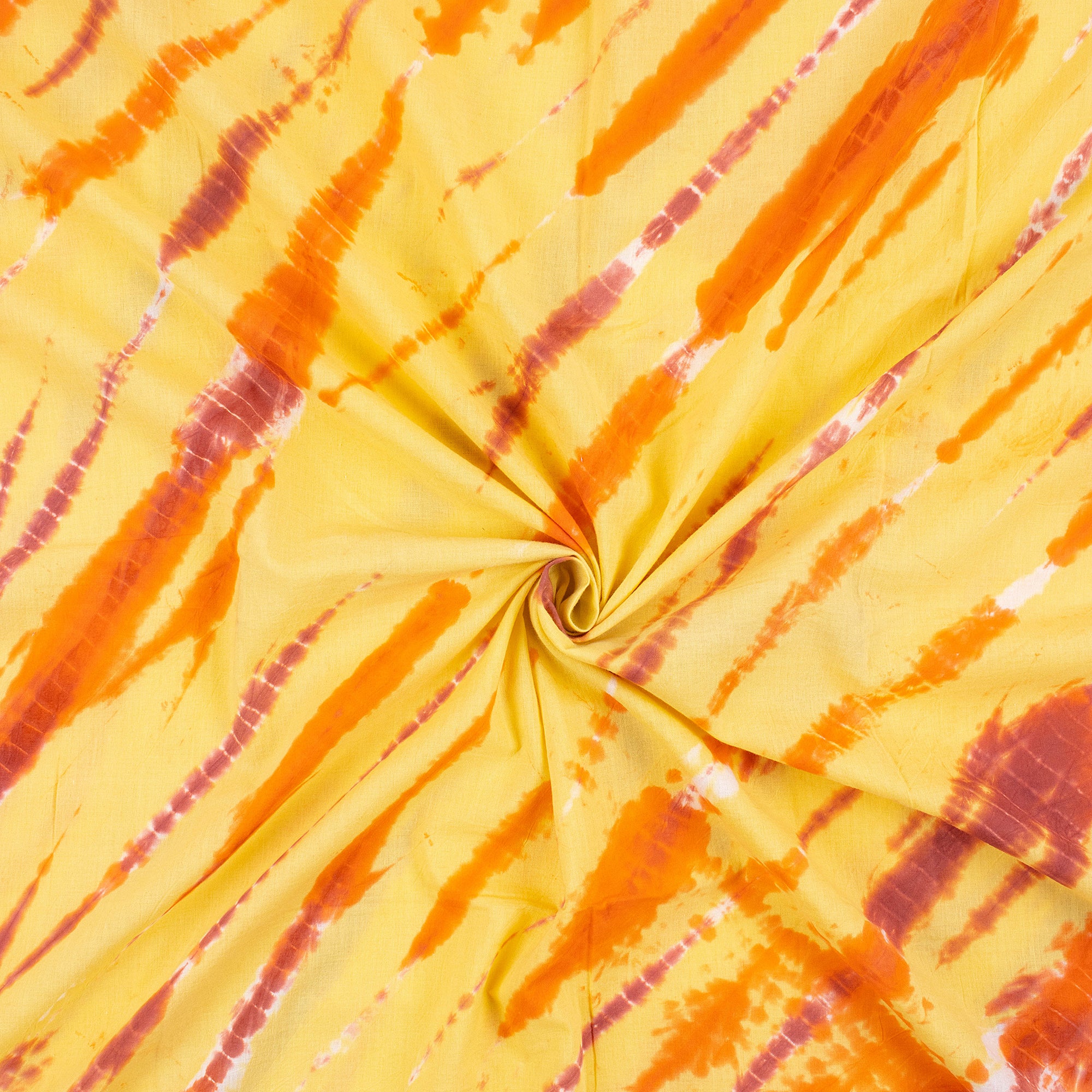 Indian Yellow Tie Dye Cotton Shibori Fabric