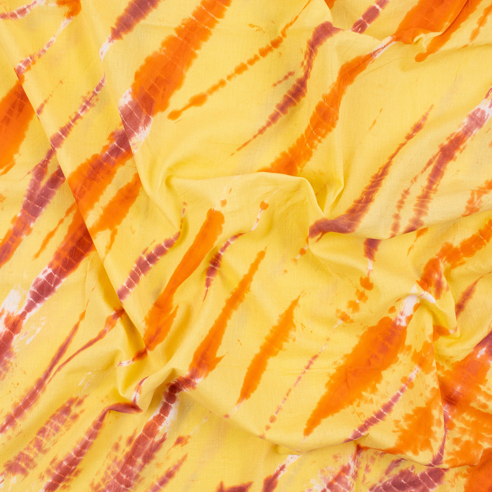 Indian Yellow Tie Dye Cotton Shibori Fabric