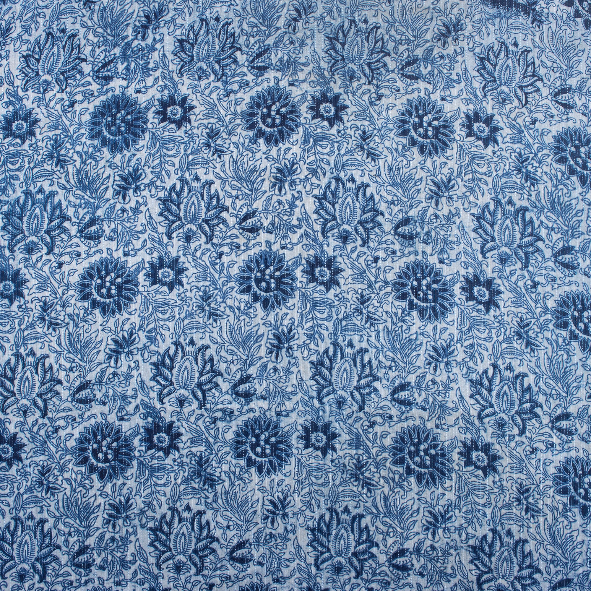 Indigo Blue Cotton Cloth Soft Kantha Fabric