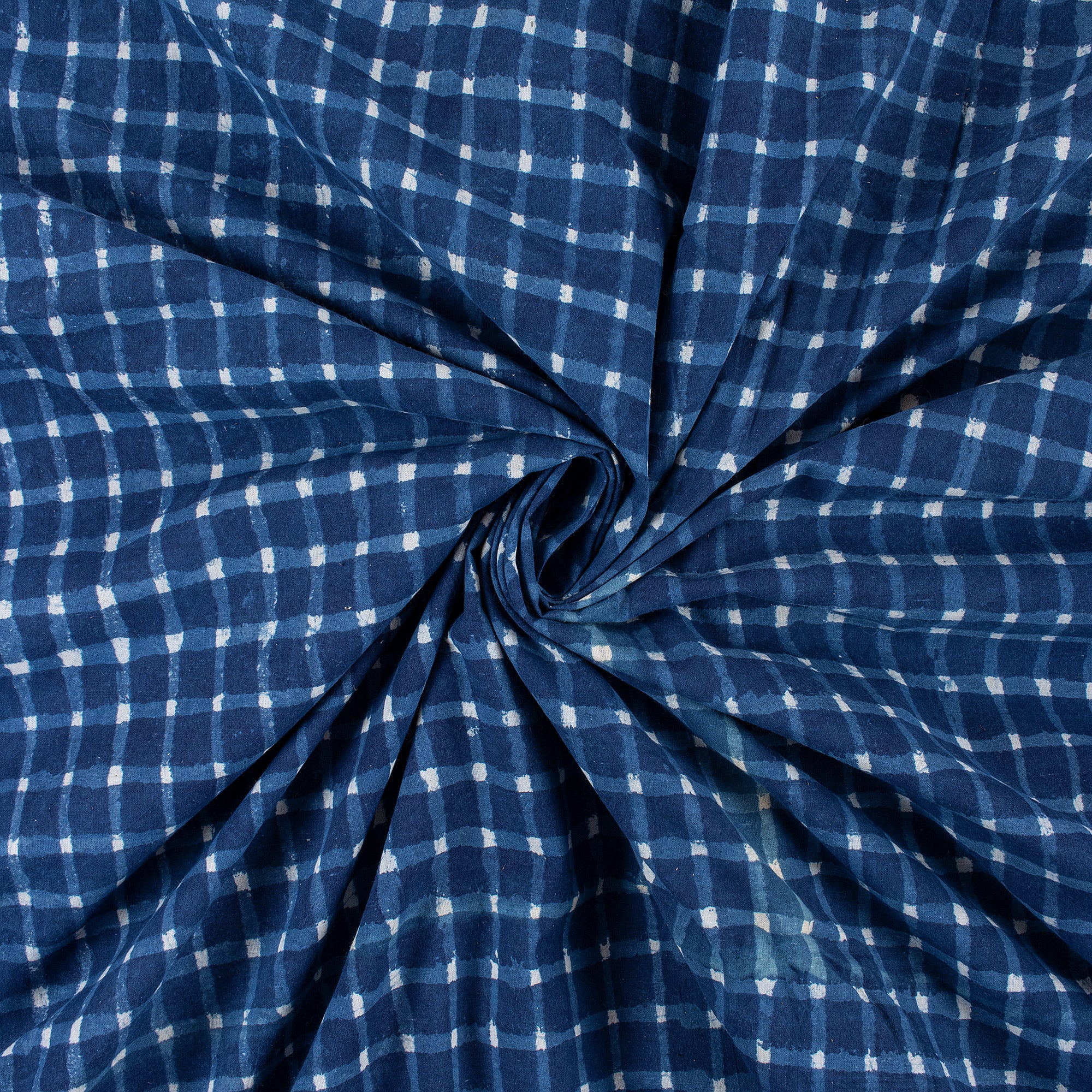 Indigo Blue Cotton Fabric Yard