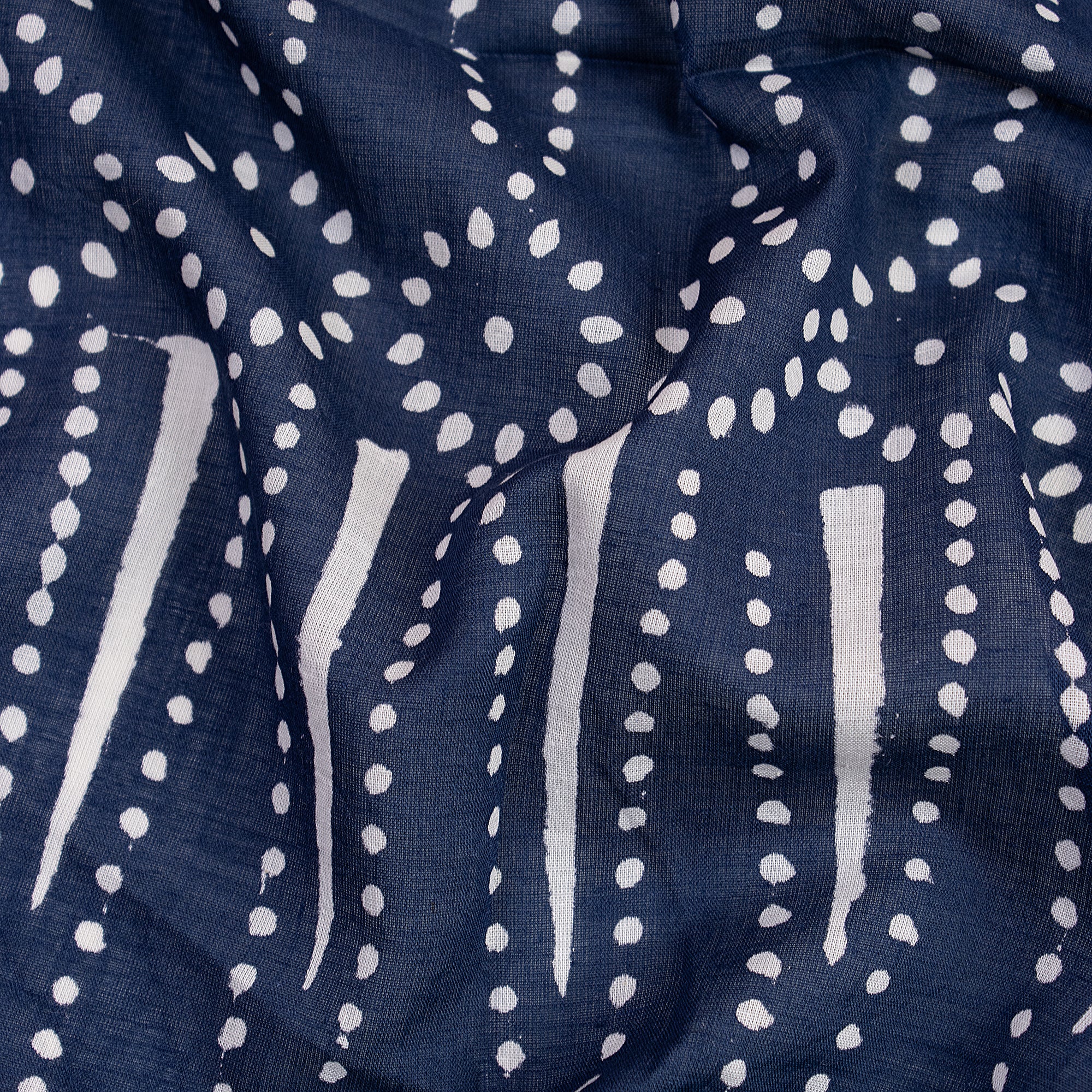 Indigo Blue Organic Cotton Hand Block Print Fabric