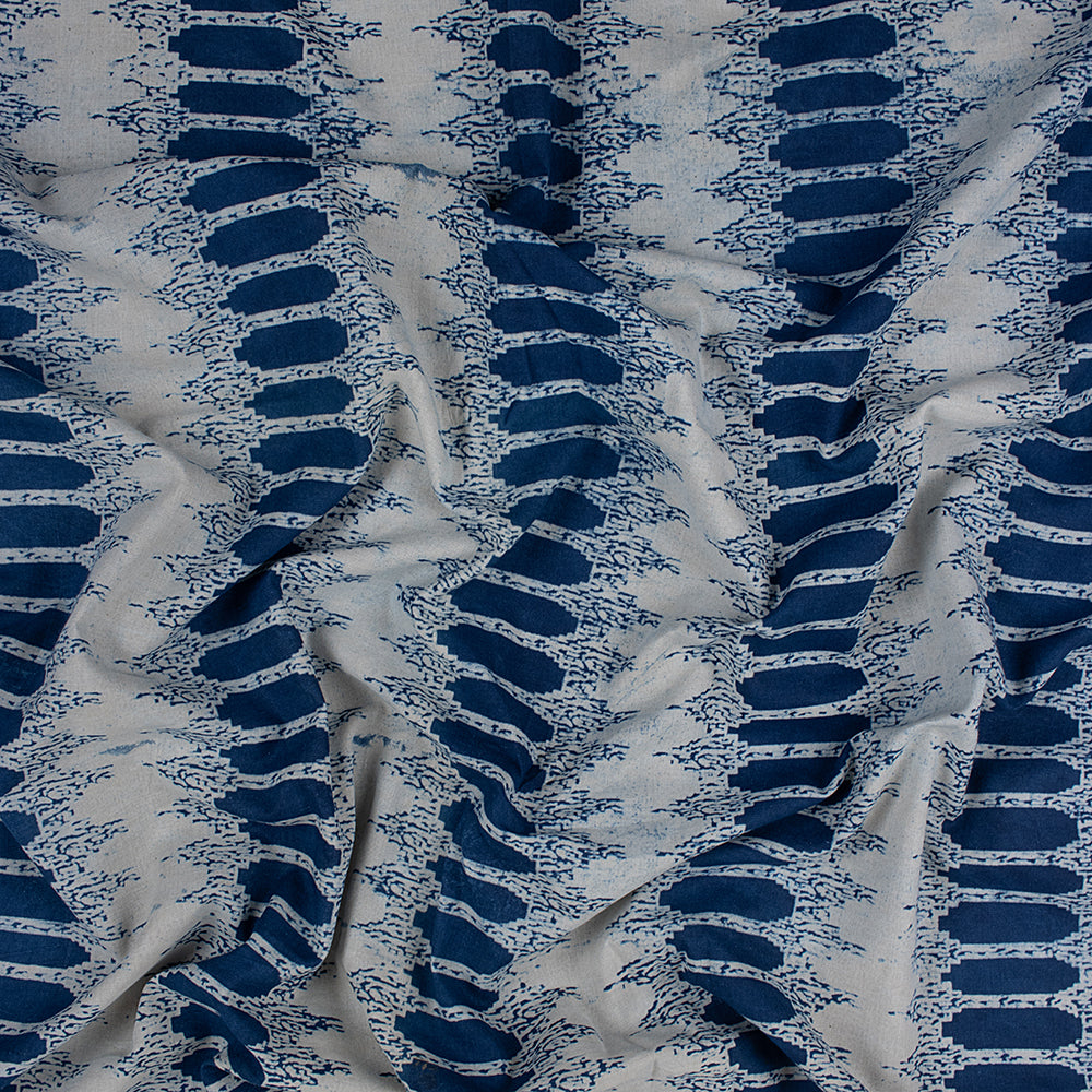 Indigo Blue Print Hand Block Cotton Fabric