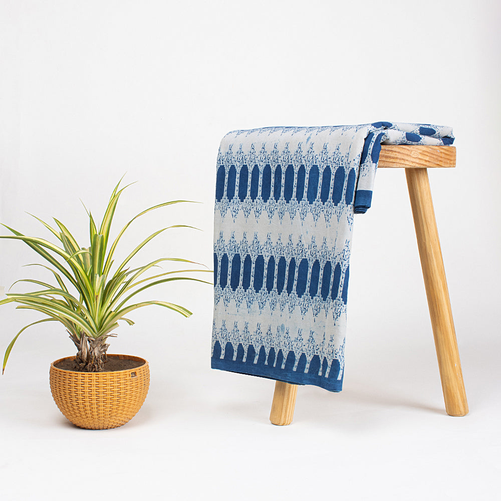 Indigo Blue Print Hand Block Cotton Fabric