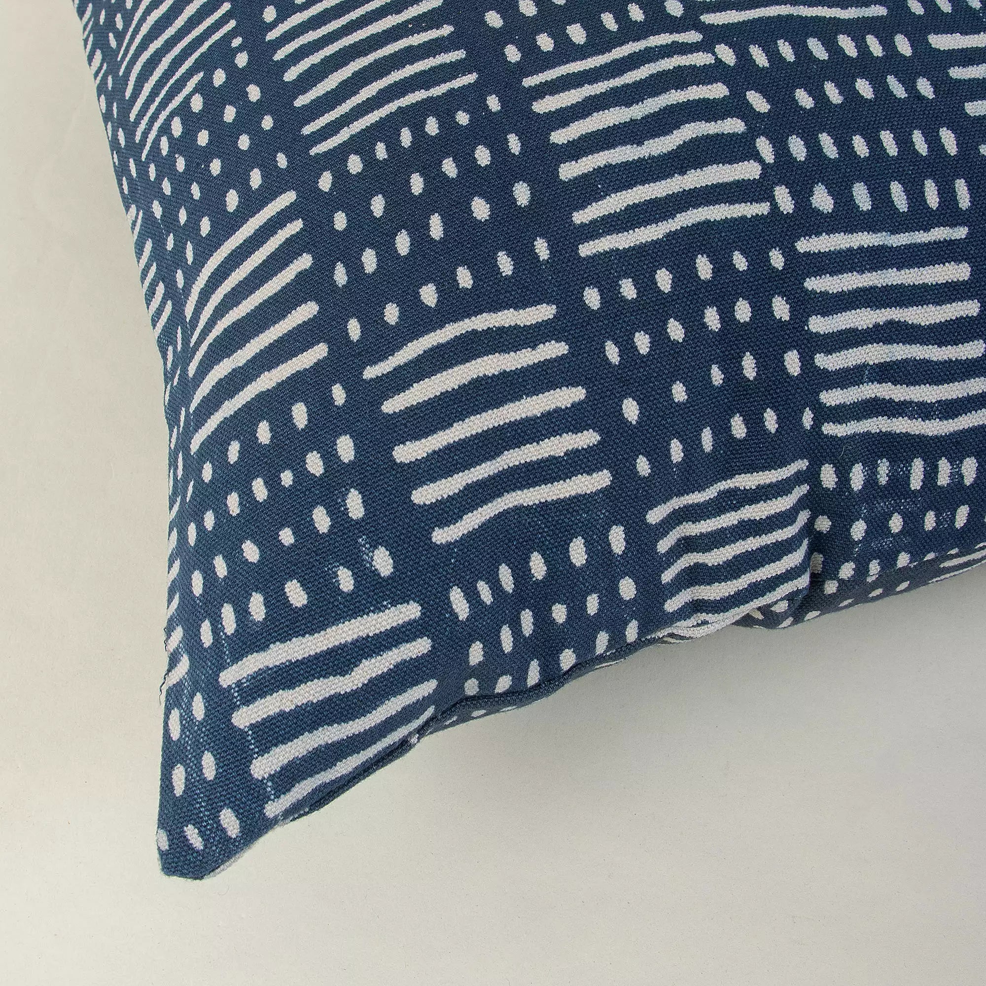 Indigo Hand Block Printed Canvas Cushion Cover