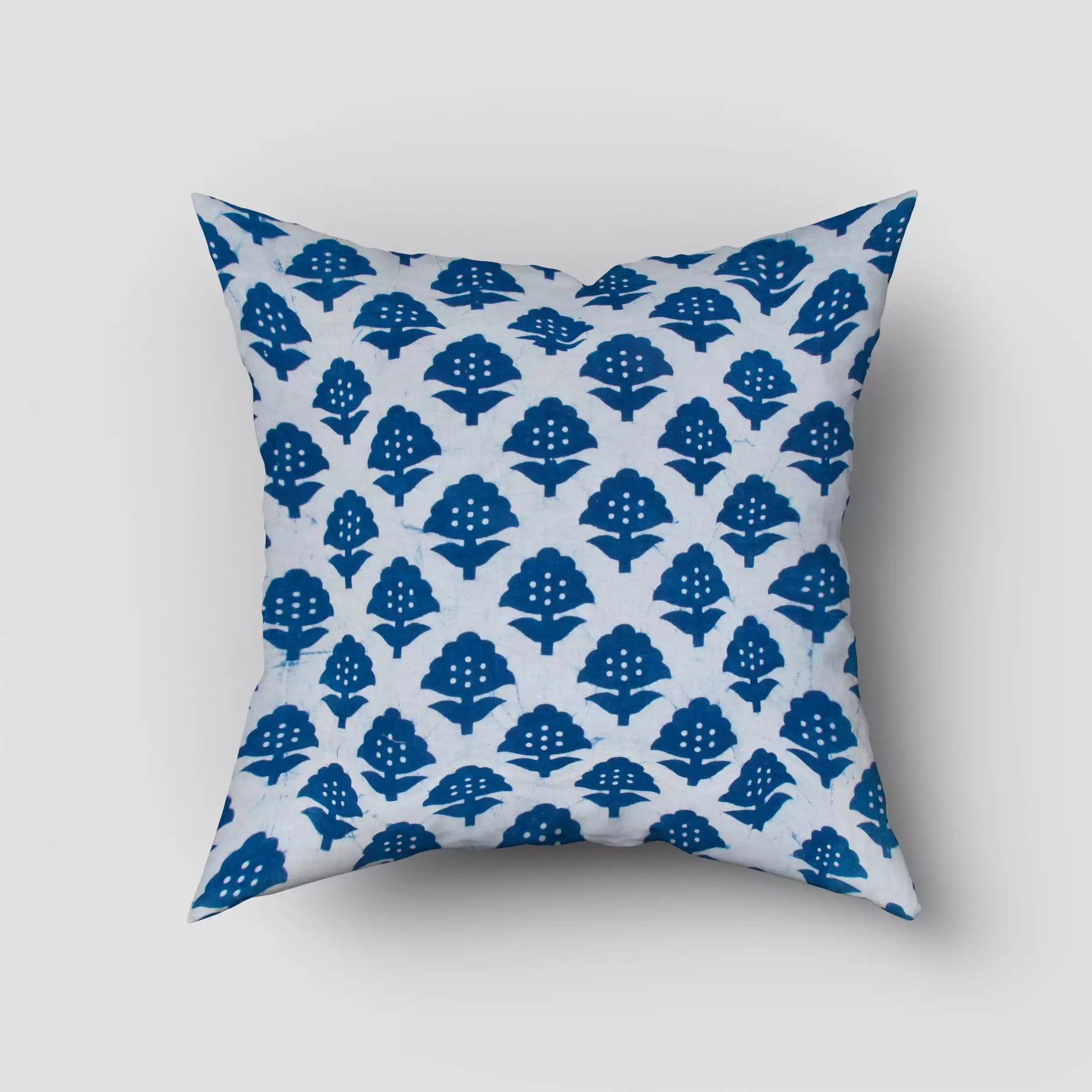 Indigo Hand Block Printed Cotton Cushion Cover