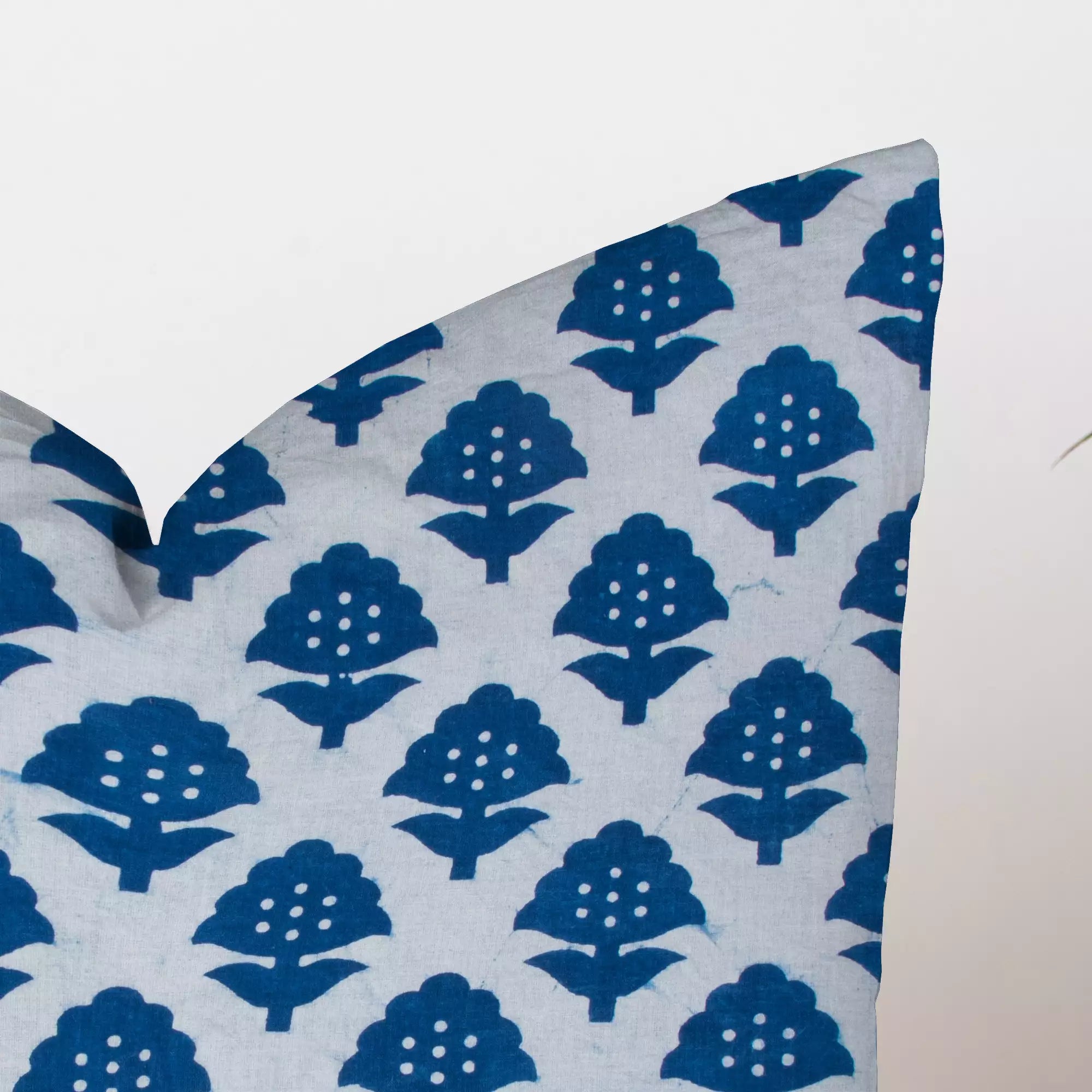 Indigo Hand Block Printed Cotton Cushion Cover
