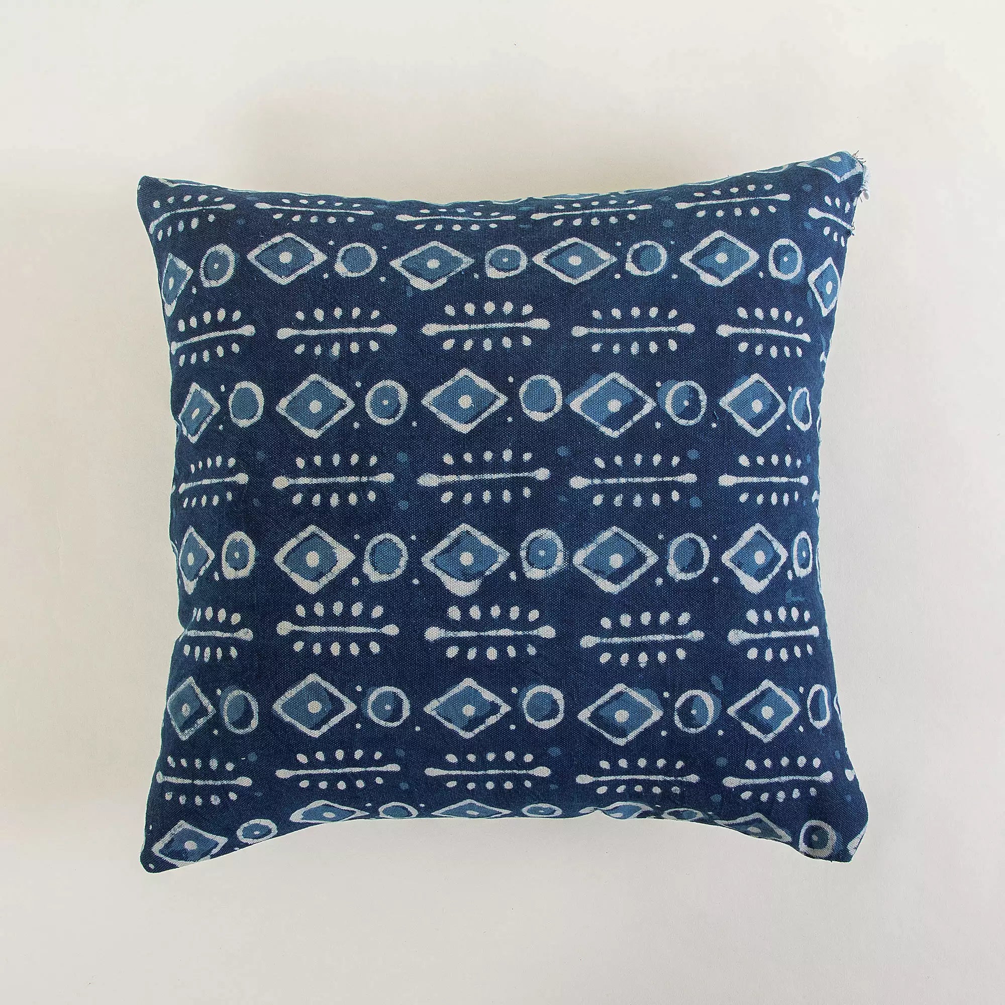 Indigo Modern Hand Block Printed Cotton Canvas Fabric