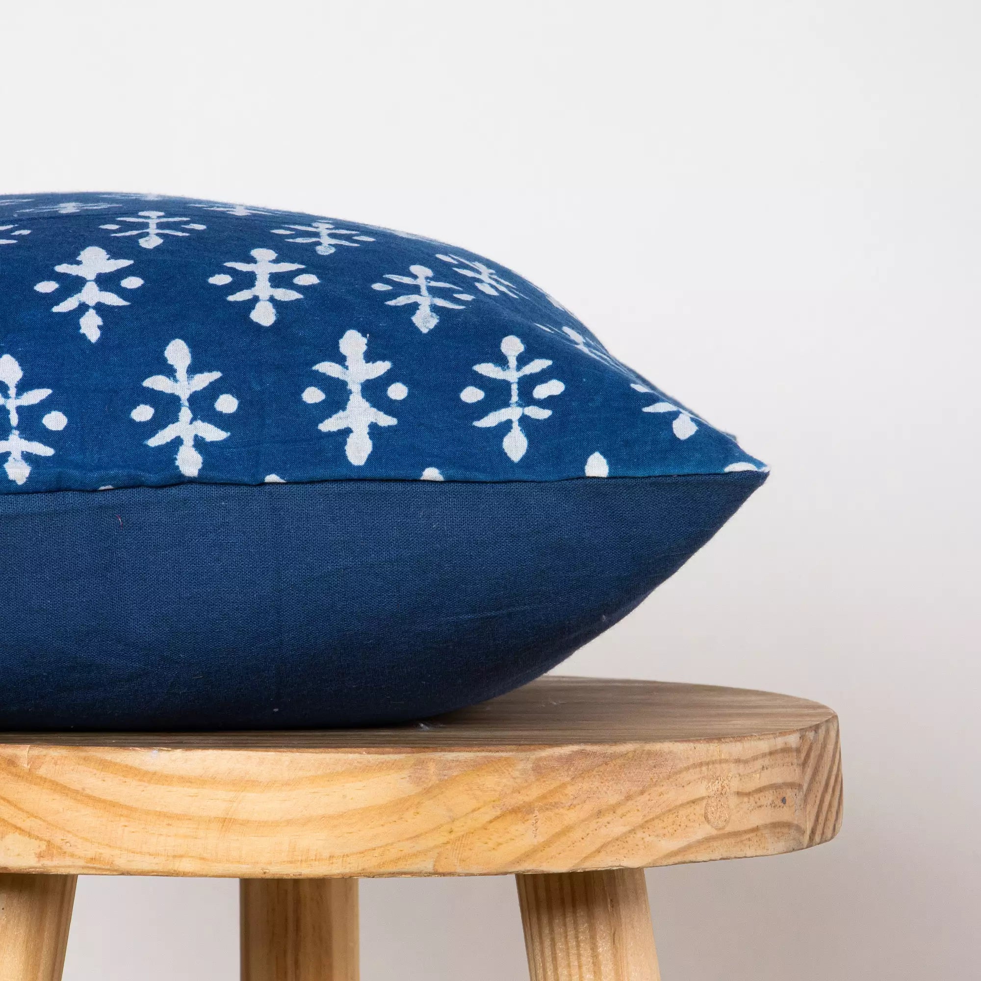 Indigo Pure Cotton Hand Block Printed Cushion Cover
