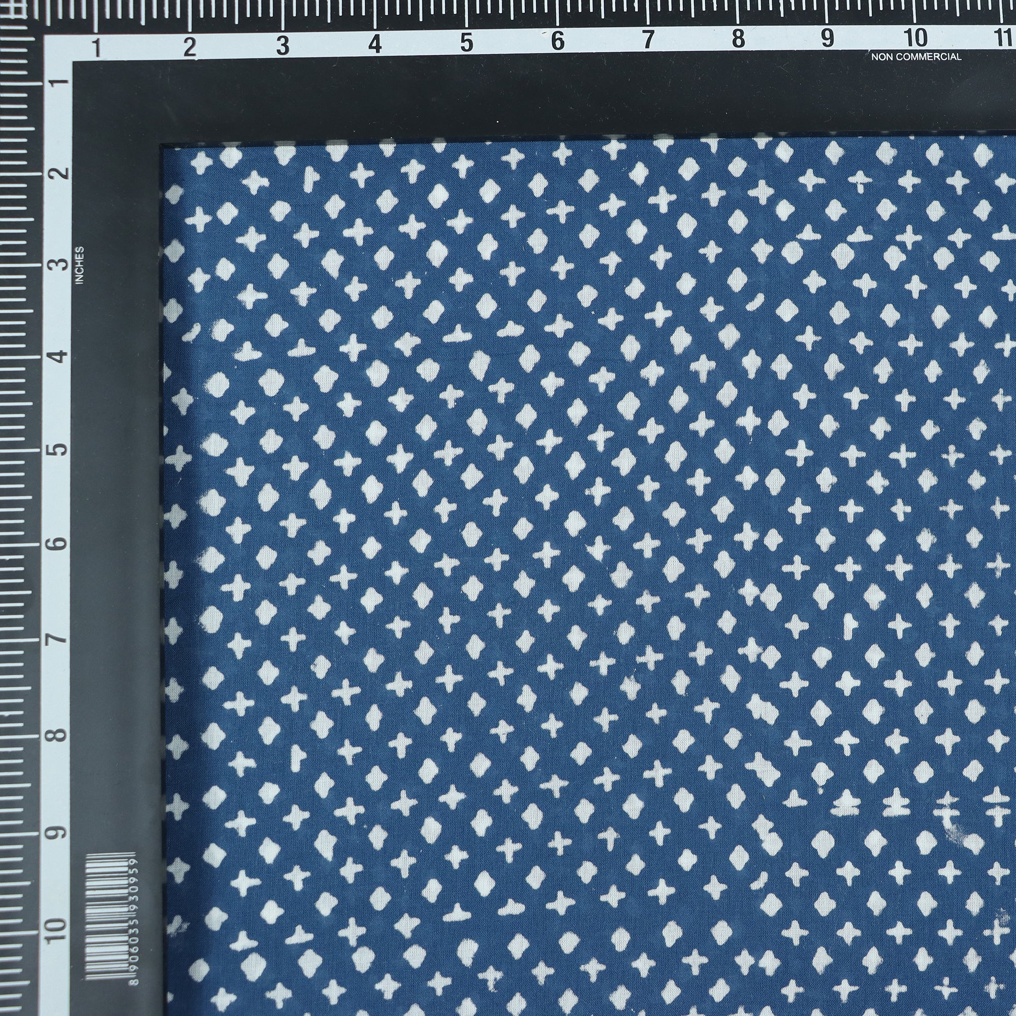 Indigo Star Print Organic Cotton Fabric By The yard