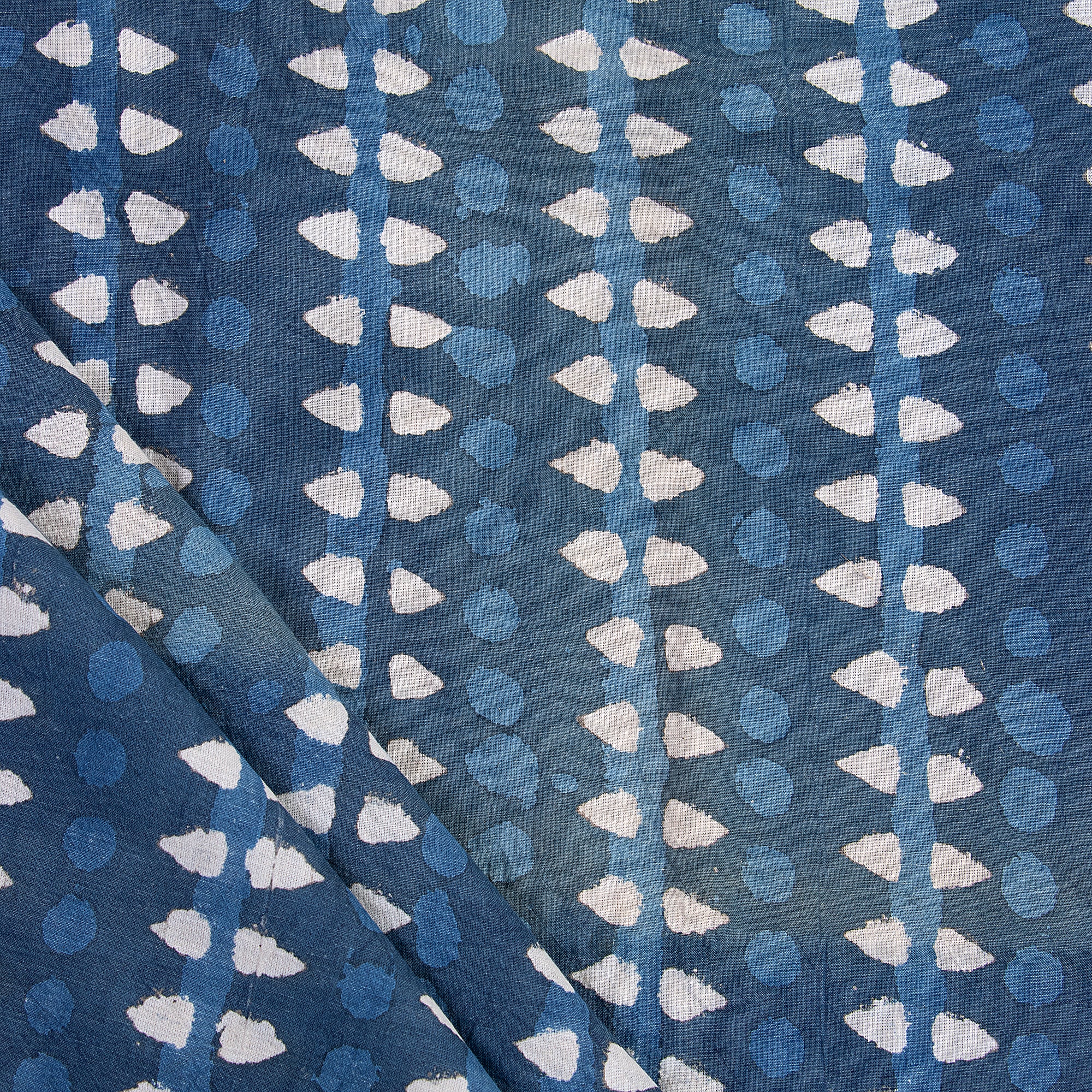 Indigo Stirped Print Soft Organic Cotton Fabric